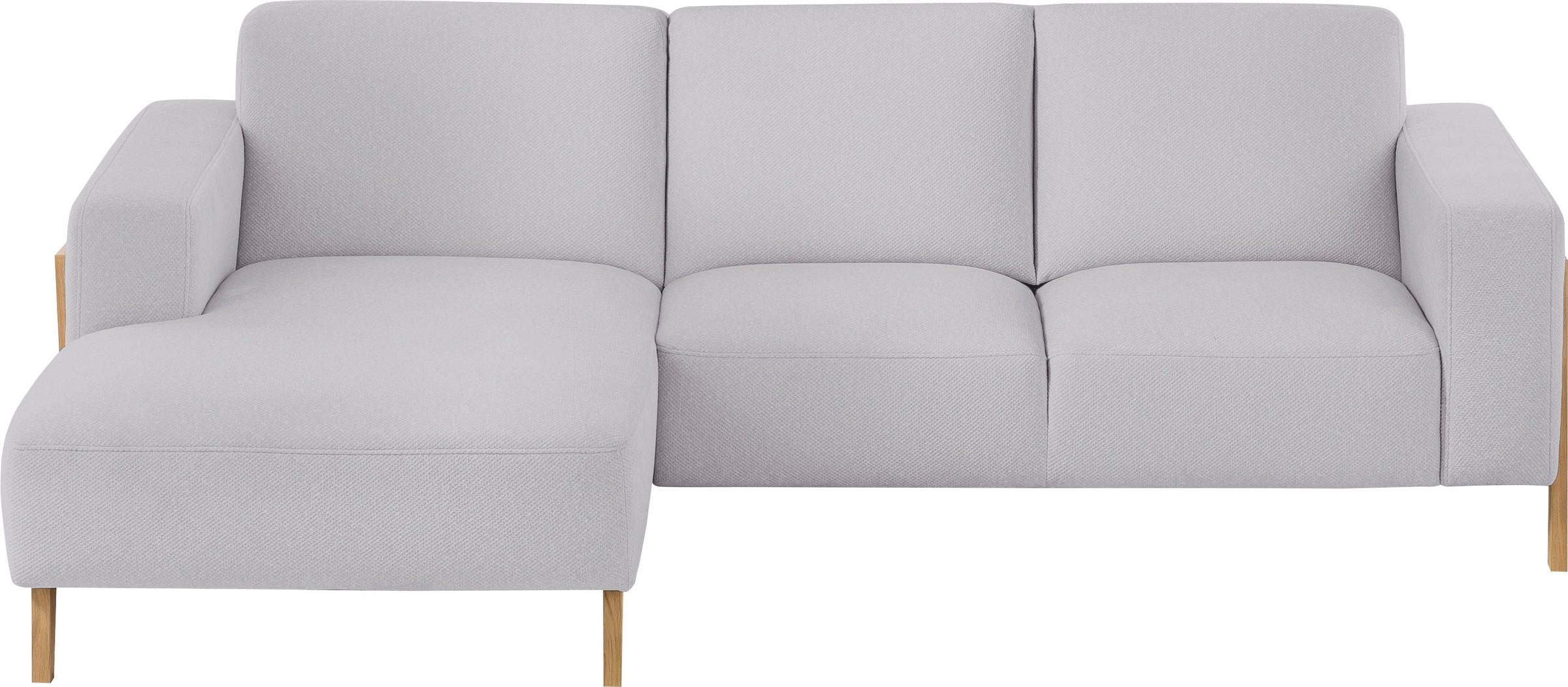 exxpo - sofa fashion Ecksofa »Starr Scandic Design, tolle Verarbeitung, bequem, Sichtholz am Armteil«, L-Form, wahlw. elektrische Sitztiefenverstellung, Massivholzfüße