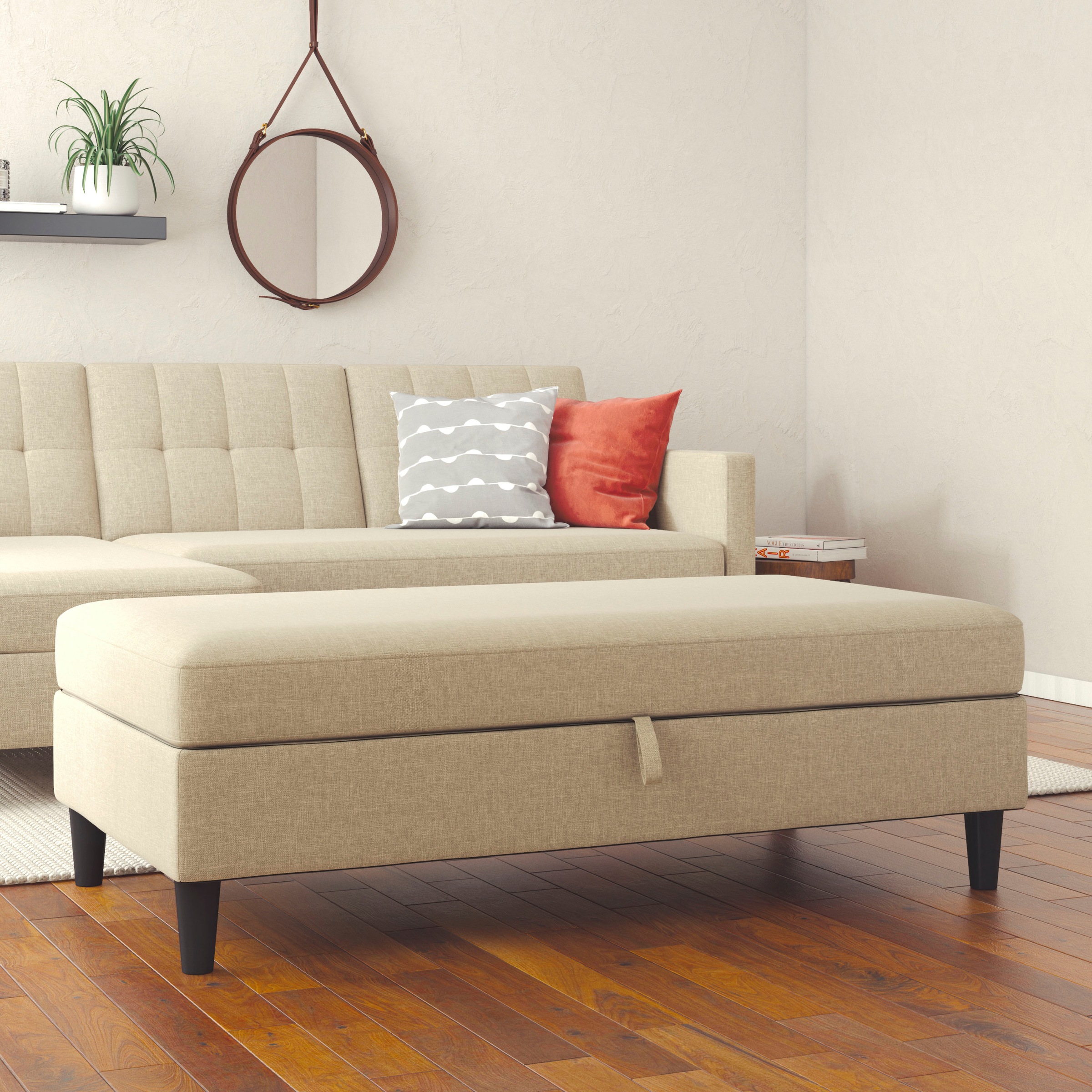 Dorel Home Ecksofa "Hartford II" mit Bettfunktion und Stauraum, Recamiere b günstig online kaufen