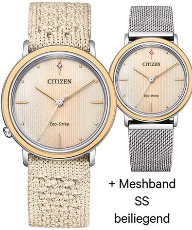 Citizen Solaruhr »EM1006-40A«, (Set, 2 tlg., mit Wechselband), Armbanduhr, Damenuhr