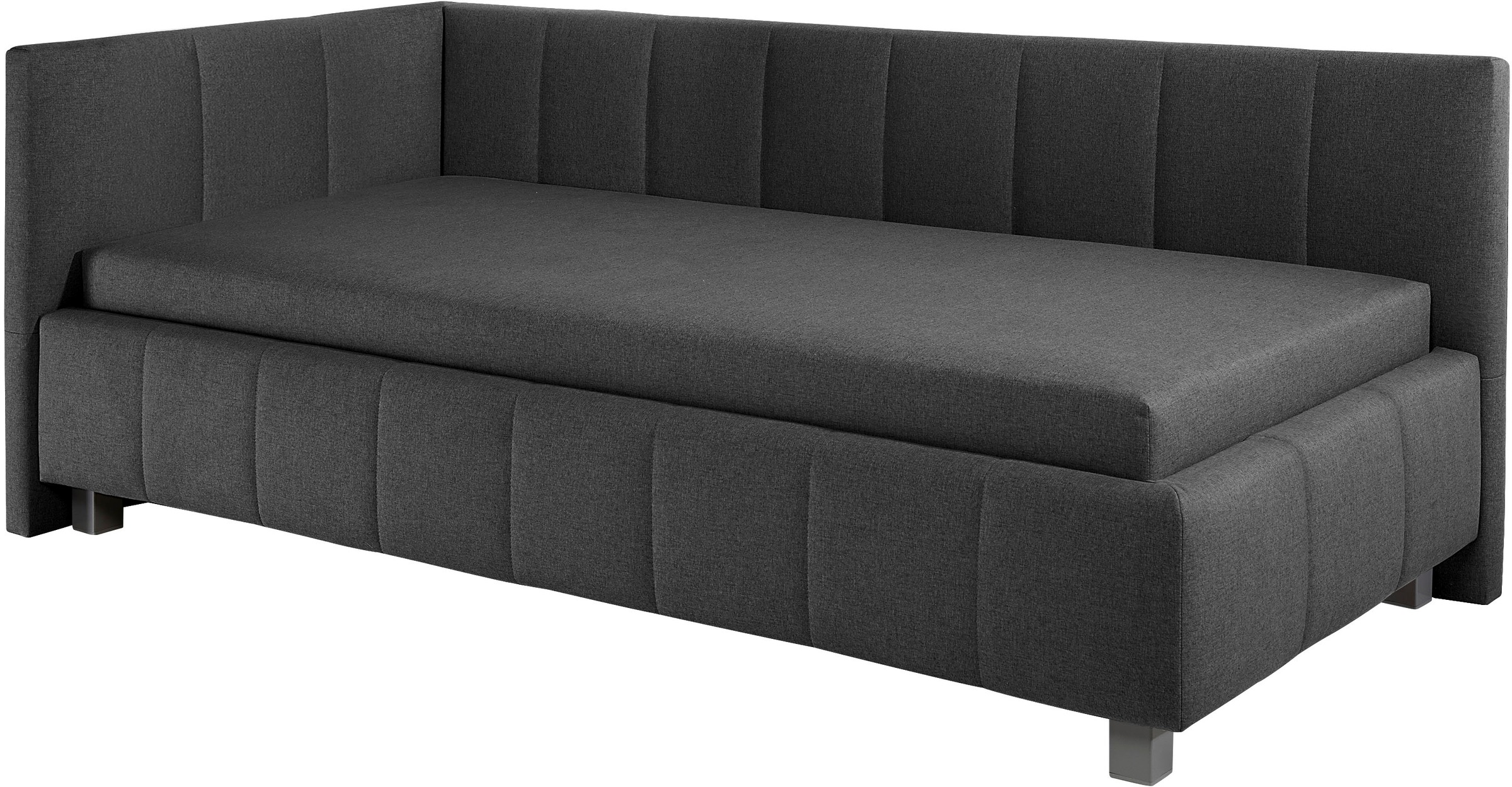 Thumbnail - Maintal Polsterliege "Mailo" mit Kopfteil & Bettkasten, 3 Breiten, Federkern- oder Bonellmatratze