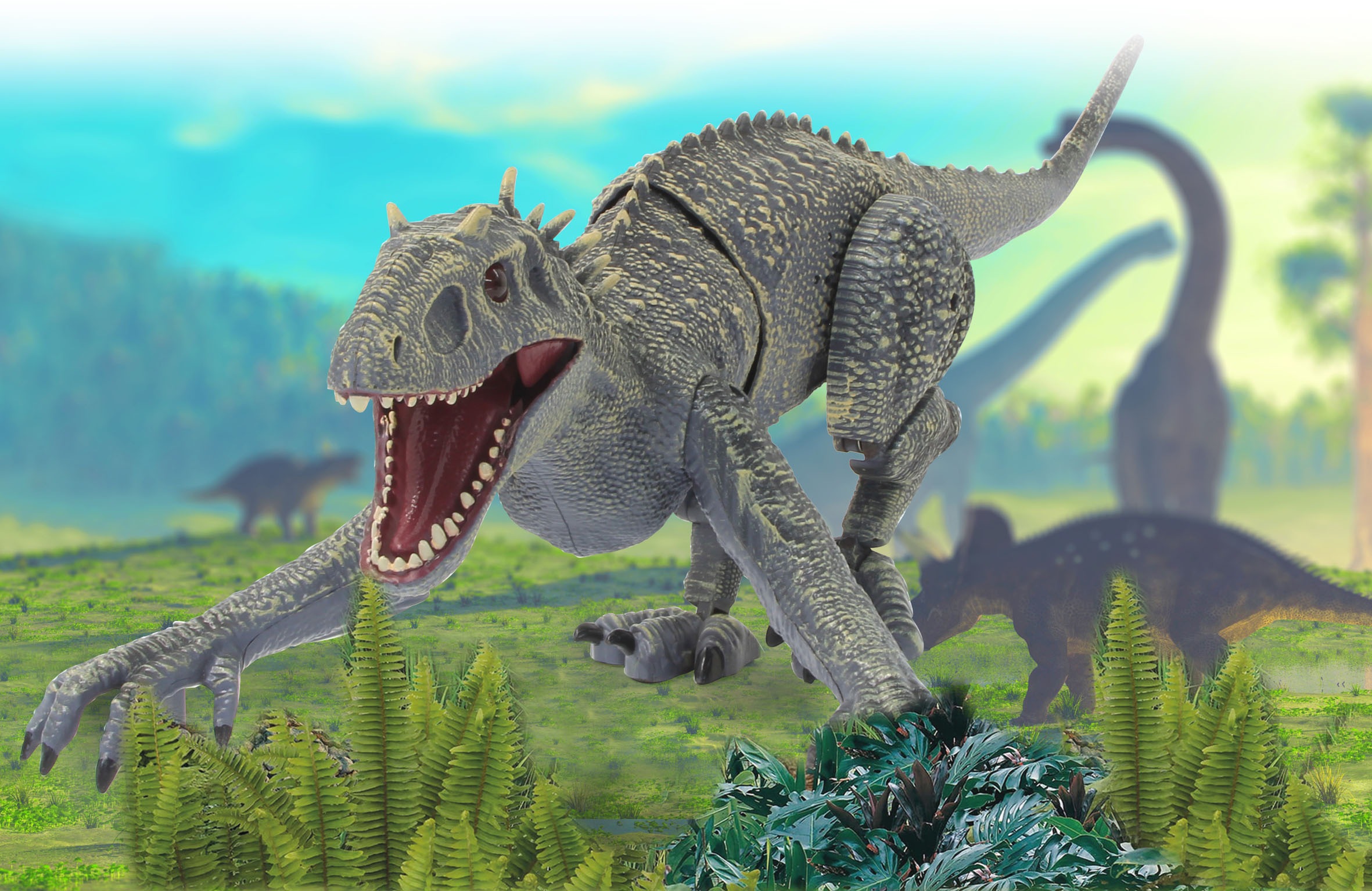 Jamara RC-Tier »Dinosaurier Exoraptor, Li-Ion 3,7V, 2,4GHz, grau«, mit Licht und Sound