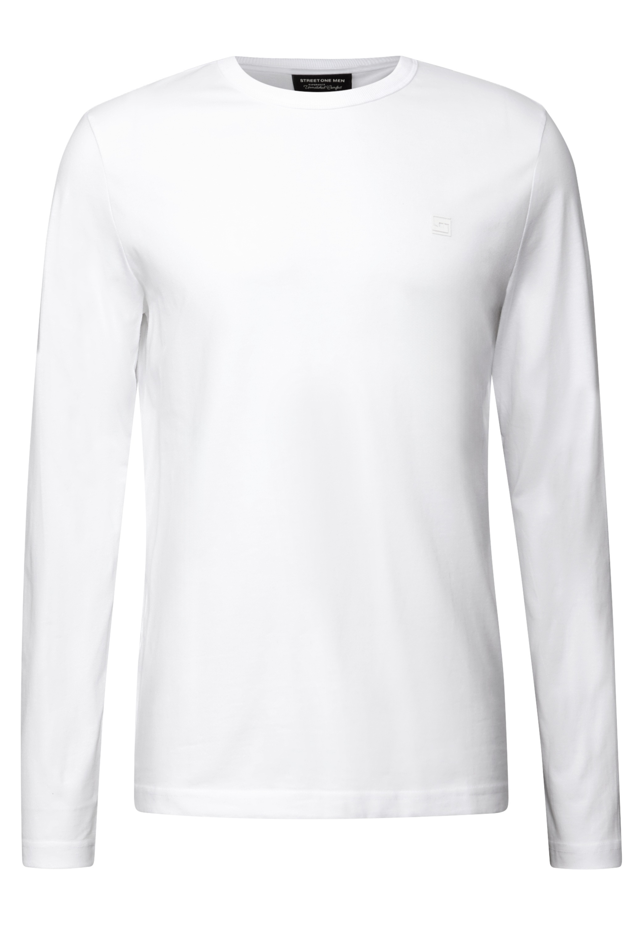 STREET ONE MEN Langarmshirt, aus reiner Baumwolle