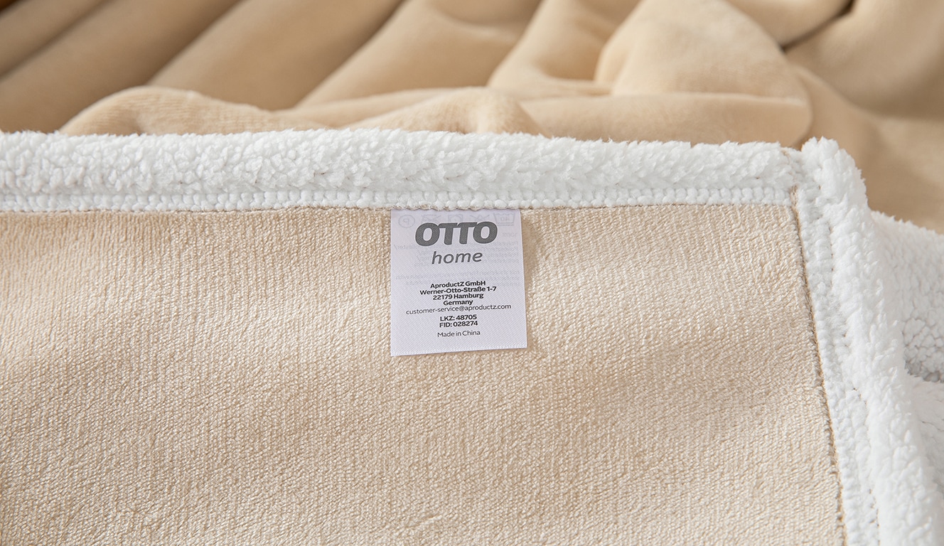 OTTO home Wohndecke »Sennu« 420g/m², flauschige, Wohndecke mit Teddyoptik, Tagesdecke