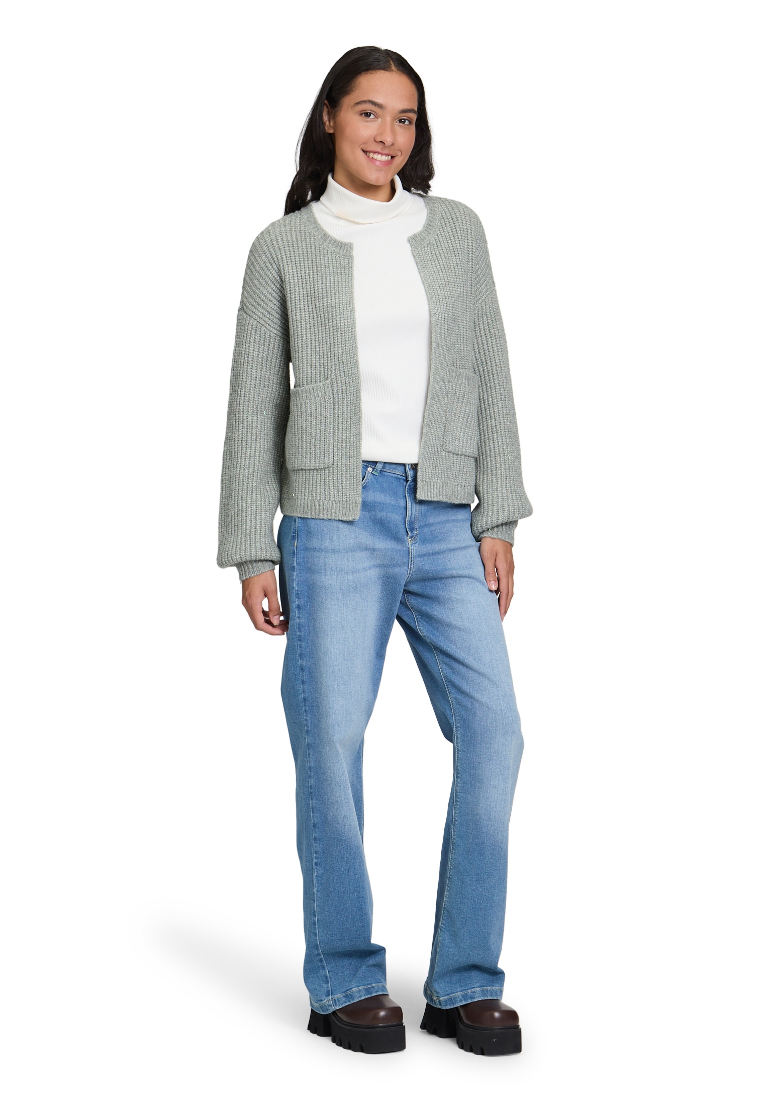Cartoon Strickjacke »Cartoon Damen Strick-Cardigan mit Taschen«