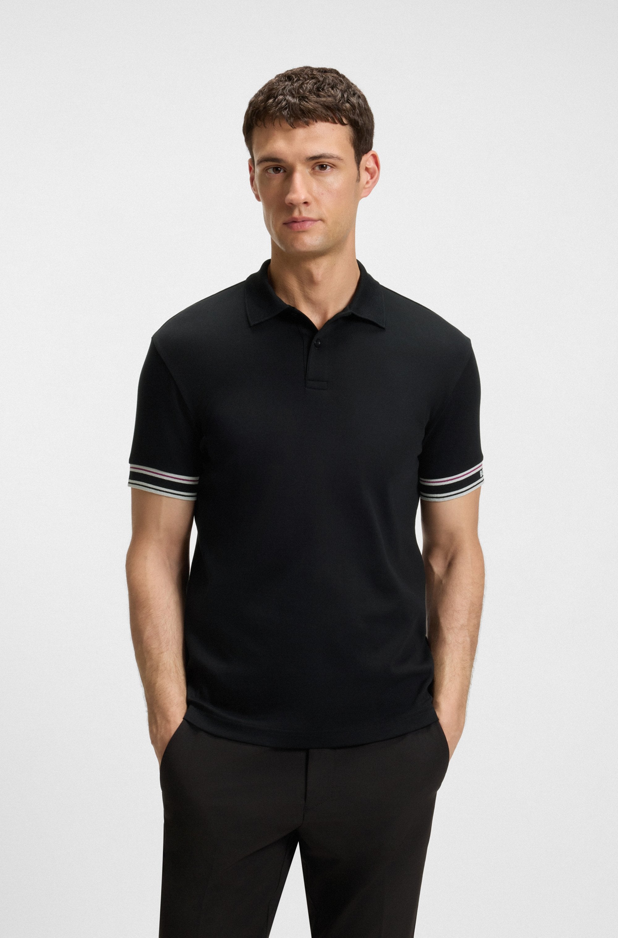 BOSS GREEN Poloshirt "Polo Zone", mit Piqué-Streifen und einem Logo am Ärme günstig online kaufen