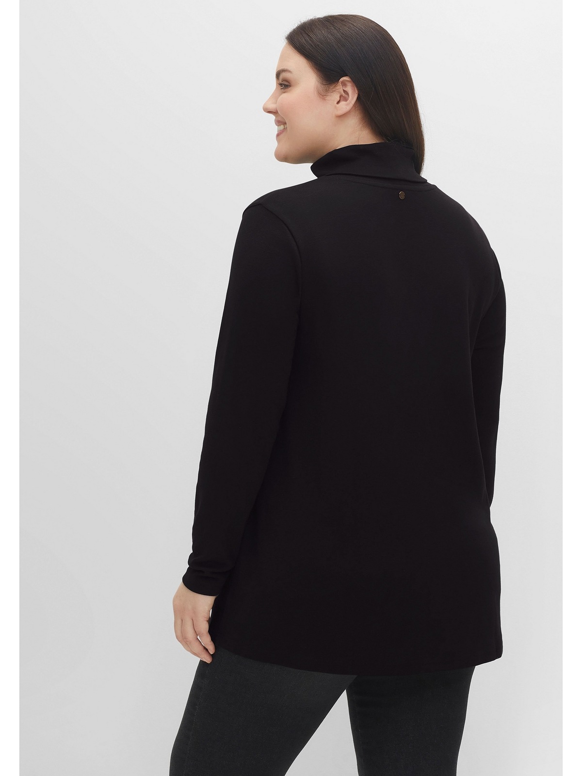 Sheego Langarmshirt »Große Größen«, mit Rollkragen, in A-Linie