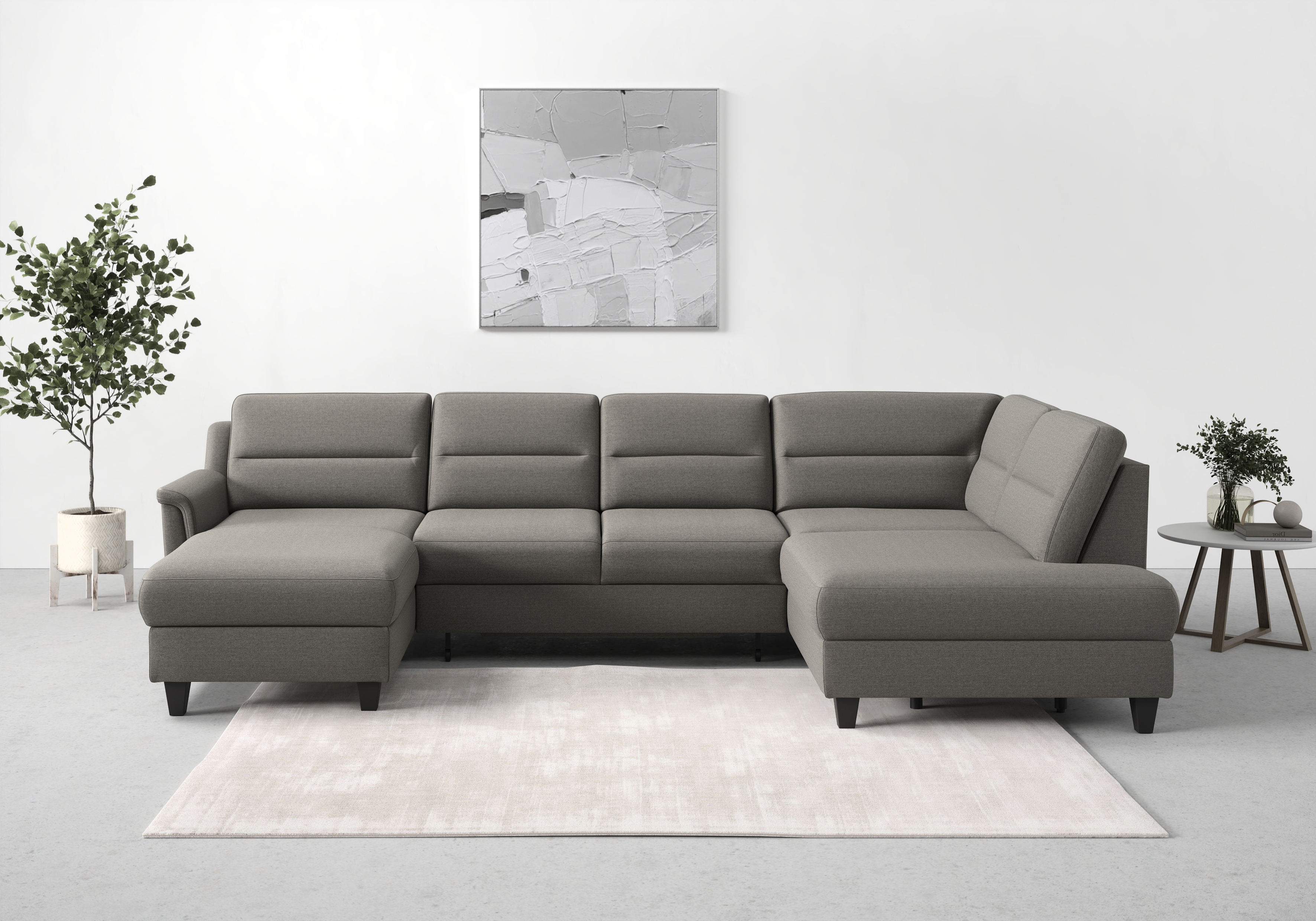 sit&more Wohnlandschaft "Farö U-Form" inklusive Federkern, wahlweise mit Schlaffunktion und Bettkasten