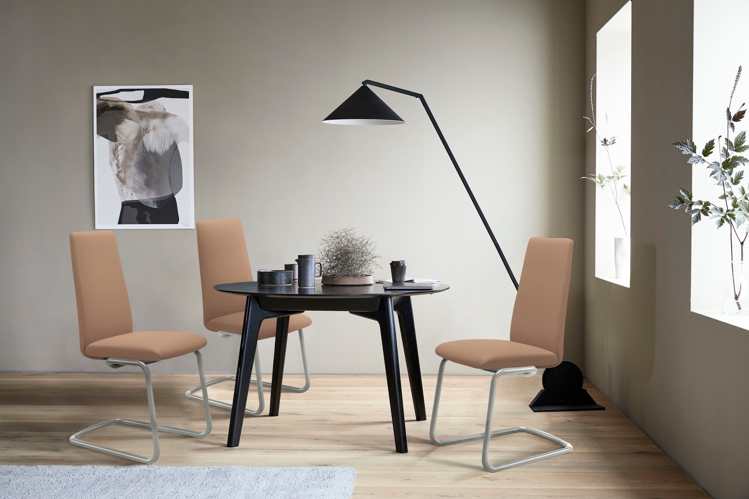 Stressless Polsterstuhl "Laurel" () High Back, Größe M, mit Beinen aus Stahl in Schwarz matt