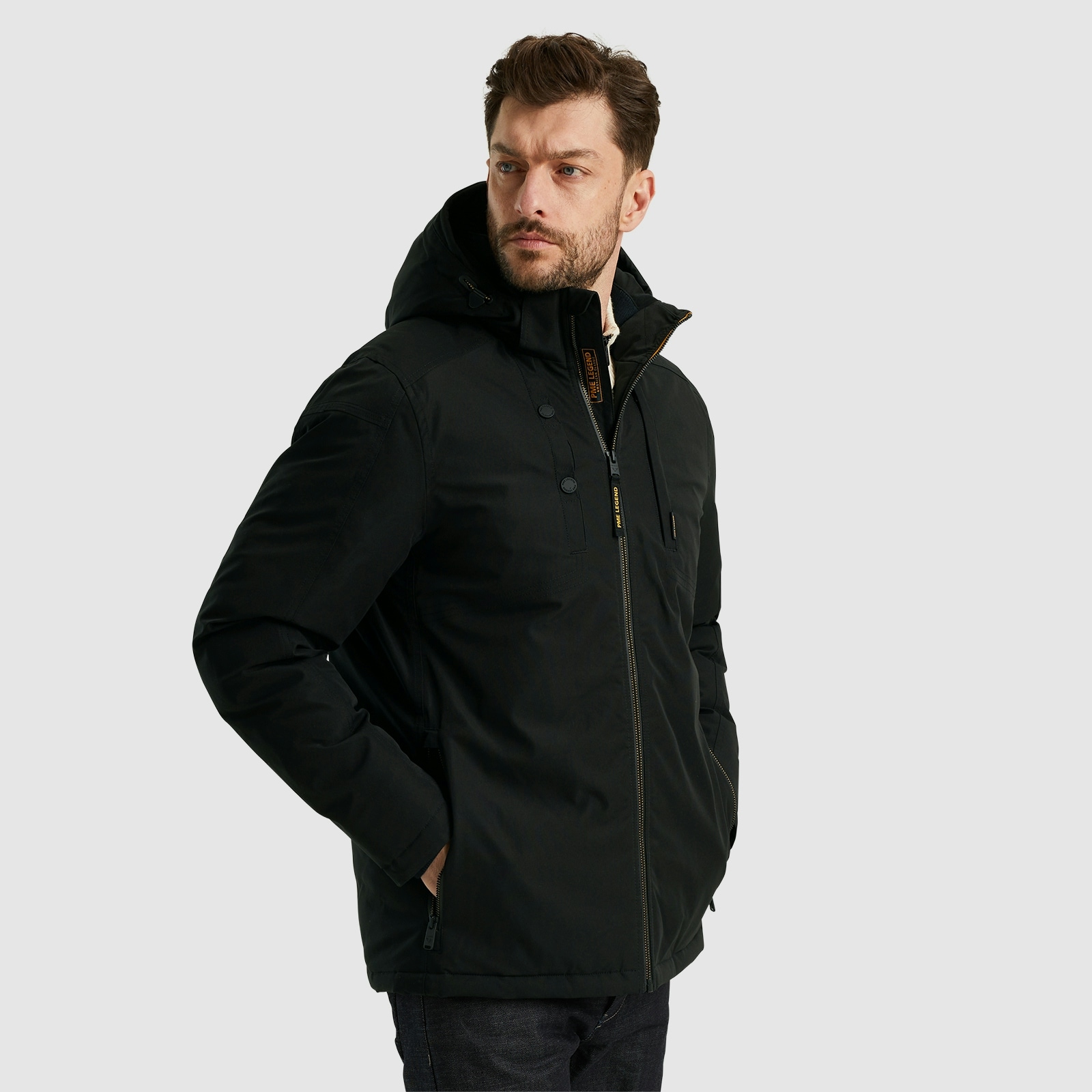 PME LEGEND Outdoorjacke "Semi long jacket STEARPACKER Ottoman", mit Kapuze, günstig online kaufen