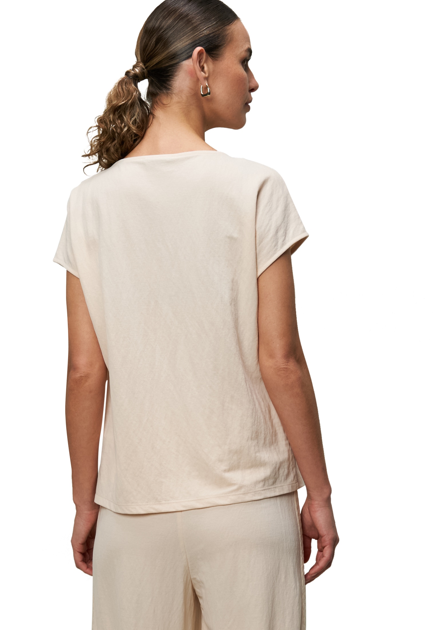 Zero T-Shirt »zero Shirt mit Ajourbordüre«, (1 tlg.), Lochmuster