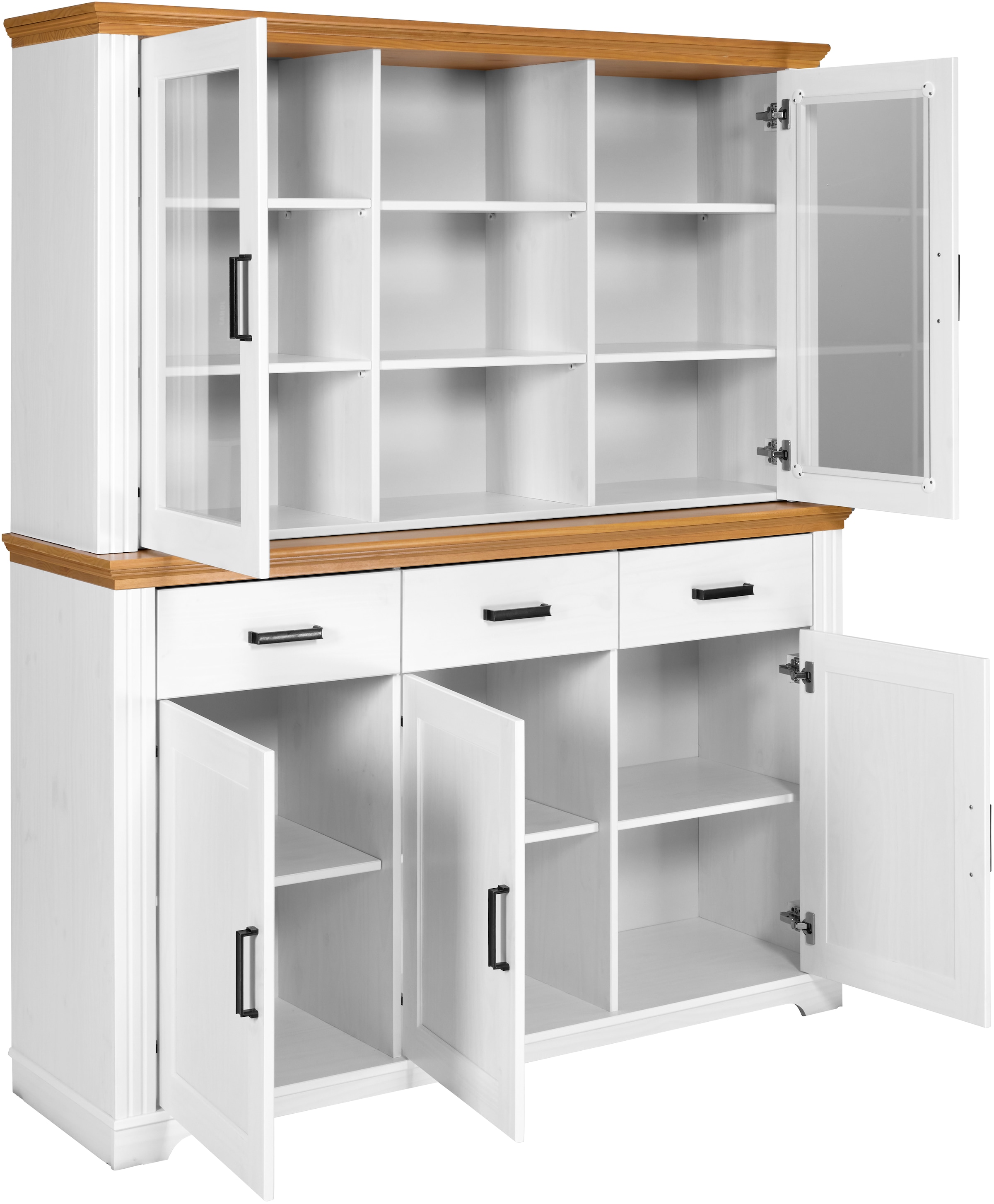 Inter Link Buffet »Maluno« 1 Stk. tlg. Kiefer Massiv, soft-close, Stauraum, BxTxH: ca.166,4 x 48,3 x 199,4 cm