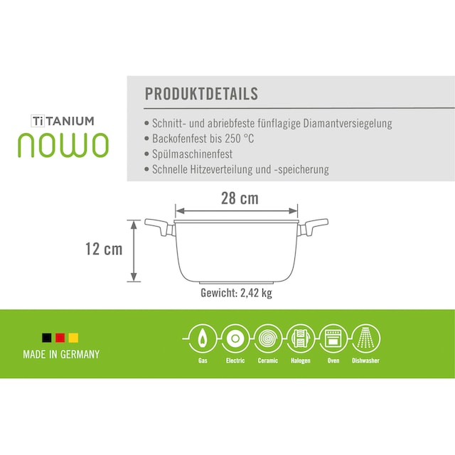WOLL Topf-Set »Nowo Titanium«, Aluminiumguss, (Set, 8 tlg.), Made in Germany  kaufen | BAUR