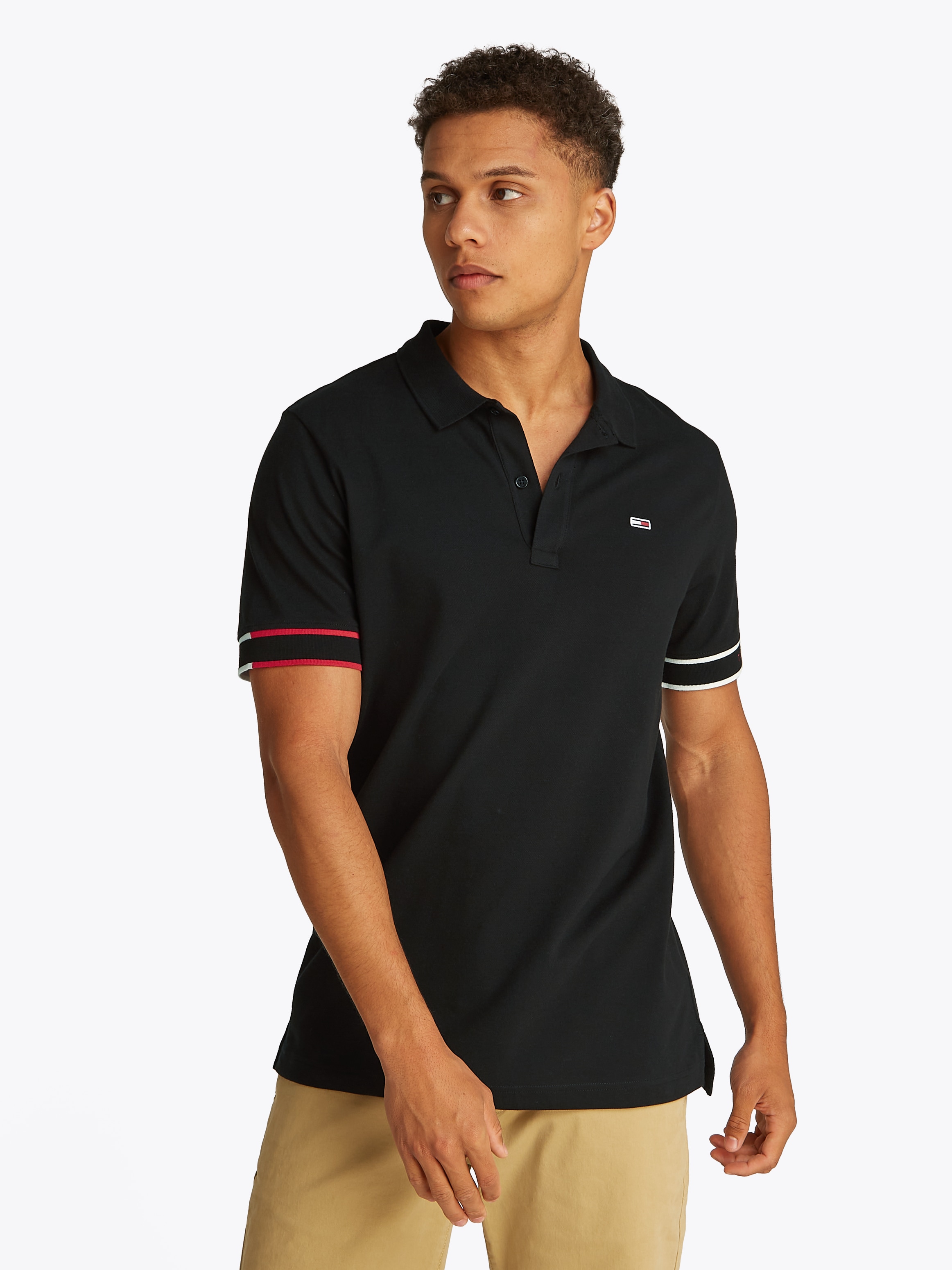 Tommy Jeans Plus Poloshirt "TJM SLIM FLAG CUFF POLO EXT", Große Größen günstig online kaufen