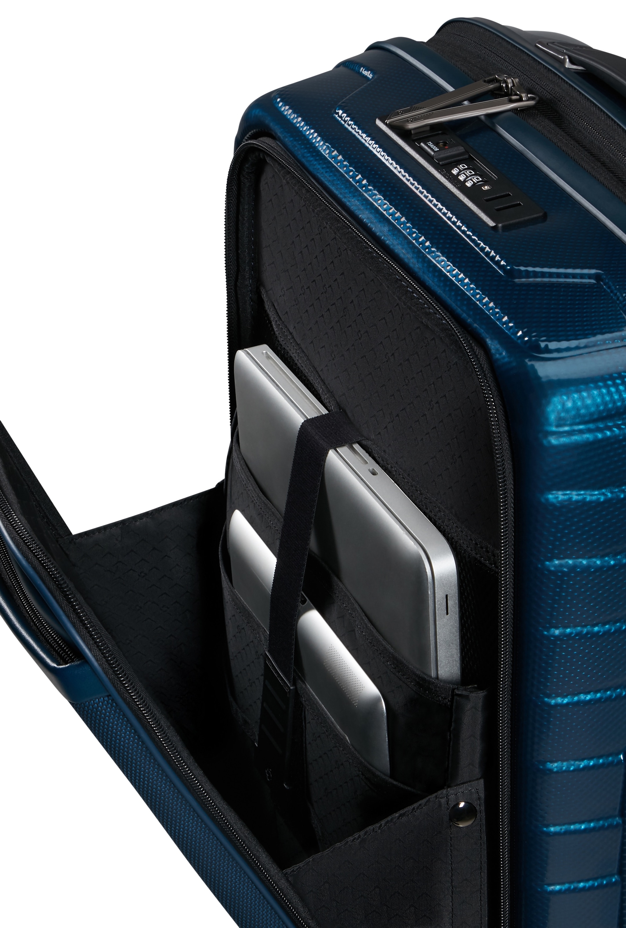 Samsonite Hartschalen-Trolley »PROXIS 55 EXP easy access« 42 l 4 Rollen Handgepäck Hartschalenkoffer Volumenerweiterung Laptopfach