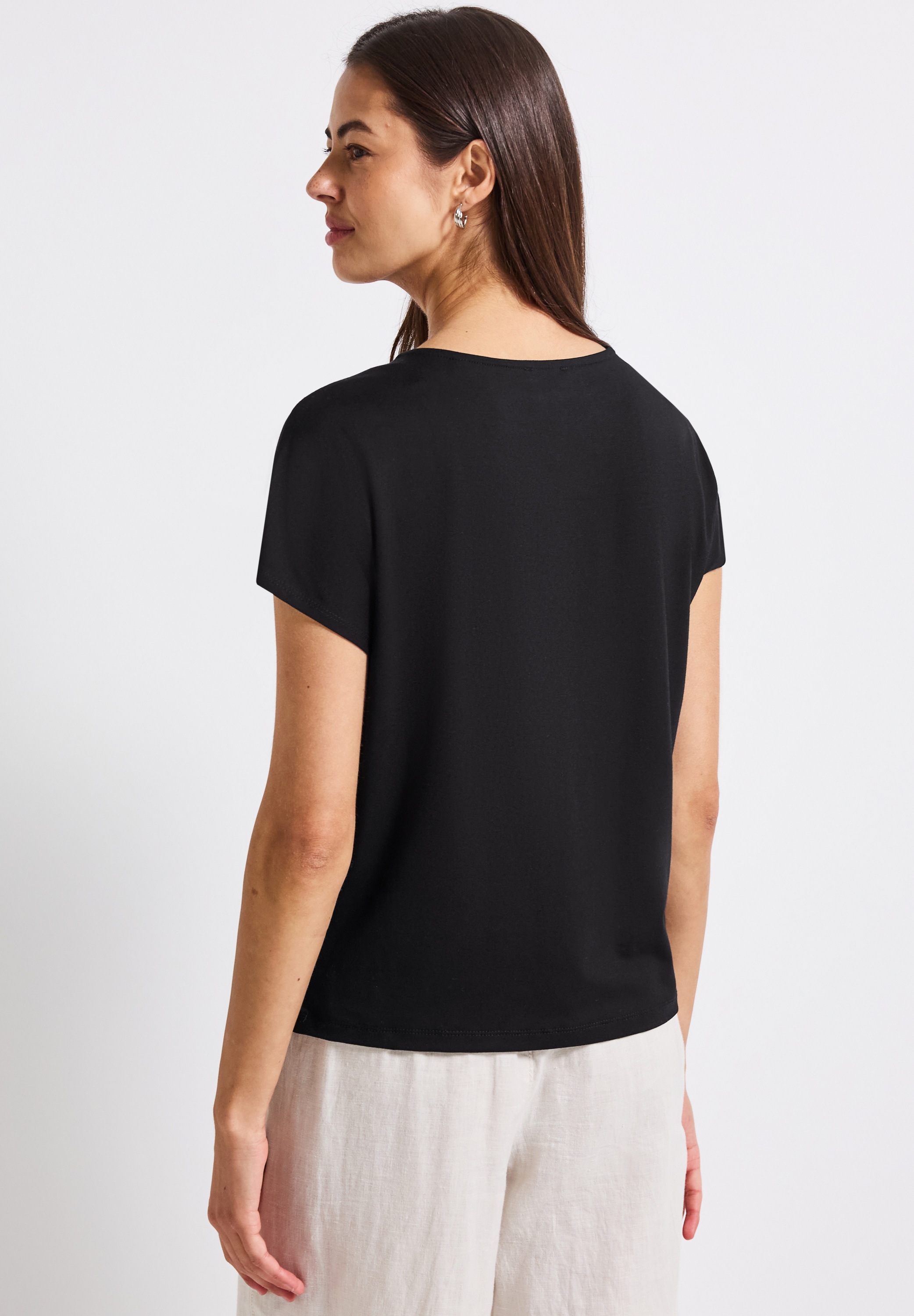 STREET ONE T-Shirt, mit Materialmix günstig online kaufen