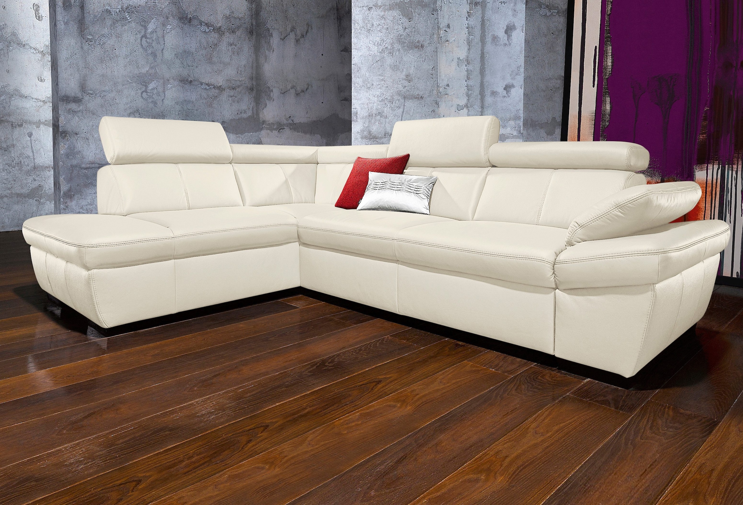 exxpo - sofa fashion Ecksofa »Salerno, klassisch modernes Funktionssofa, hoher Sitzkomfort, L-Form«, inkl....