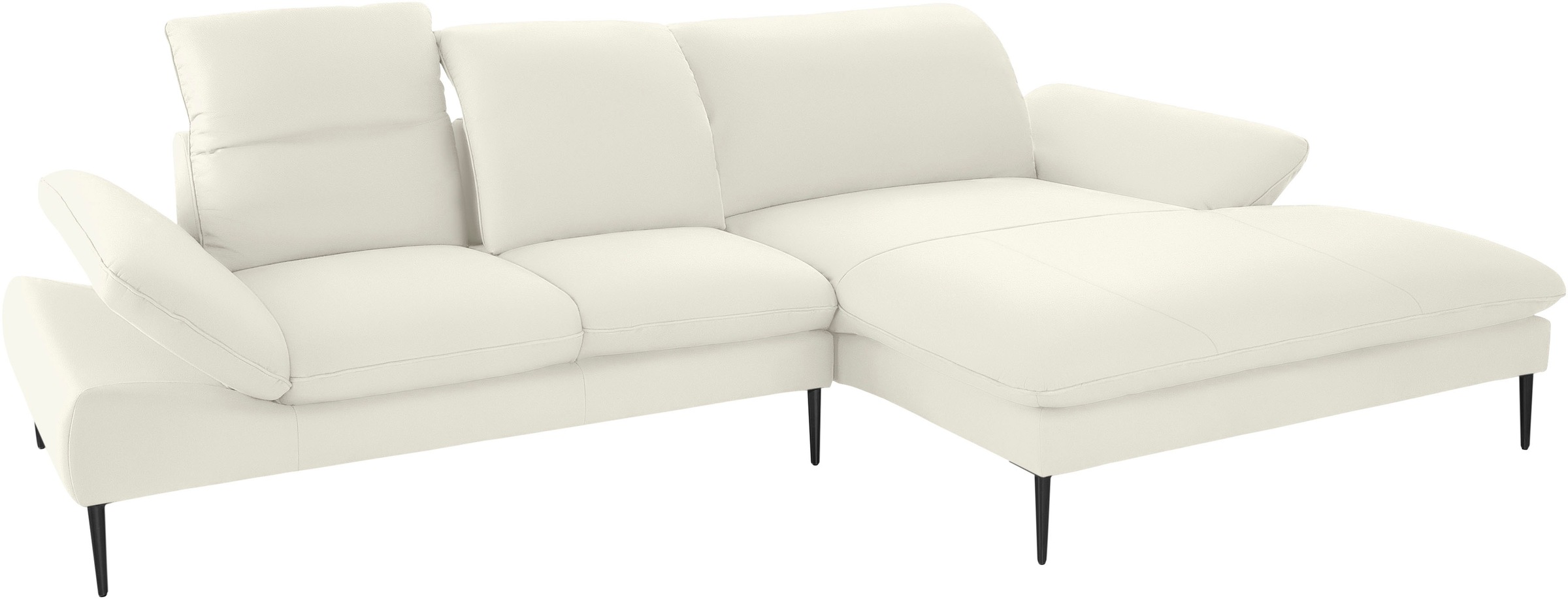 W.SCHILLIG Ecksofa »enjoy&MORE, Designsofa, elegant und bequem, L-Form«, Sitztiefenverstellung, Füße schwarz pulverbeschichtet, Breite 310 cm