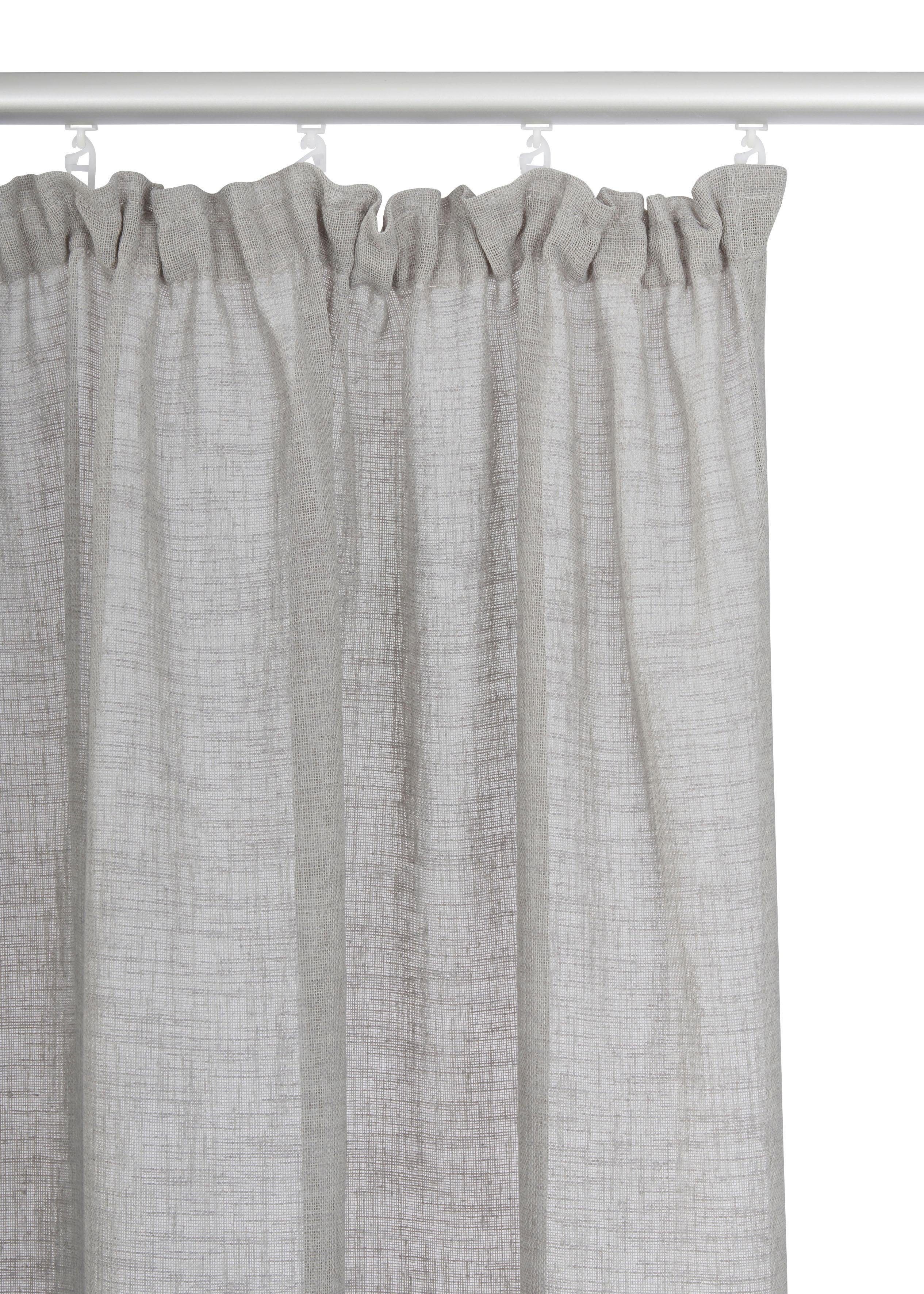 Thumbnail - my home Gardine "Fiete" Kräuselband 1 Stk. tlg. Leinen Optik, Sichtschutz, halbtransparent, einfarbig, Leinenoptik