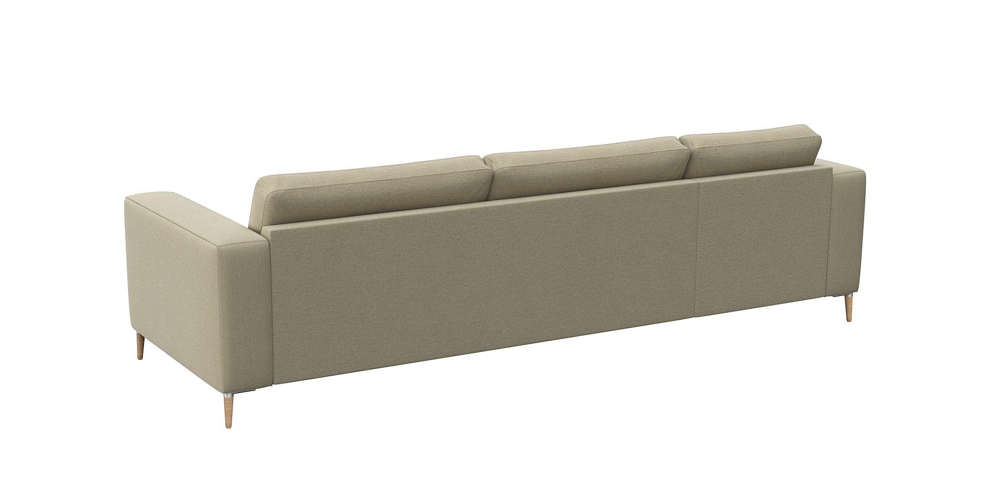FLEXLUX Ecksofa »Fiore, Sitzaufbau mit hochwertigem Kaltschaum für mehr Sitzkomfort«, breite Armlehnen, L-Form, Füße Alu+ Eiche