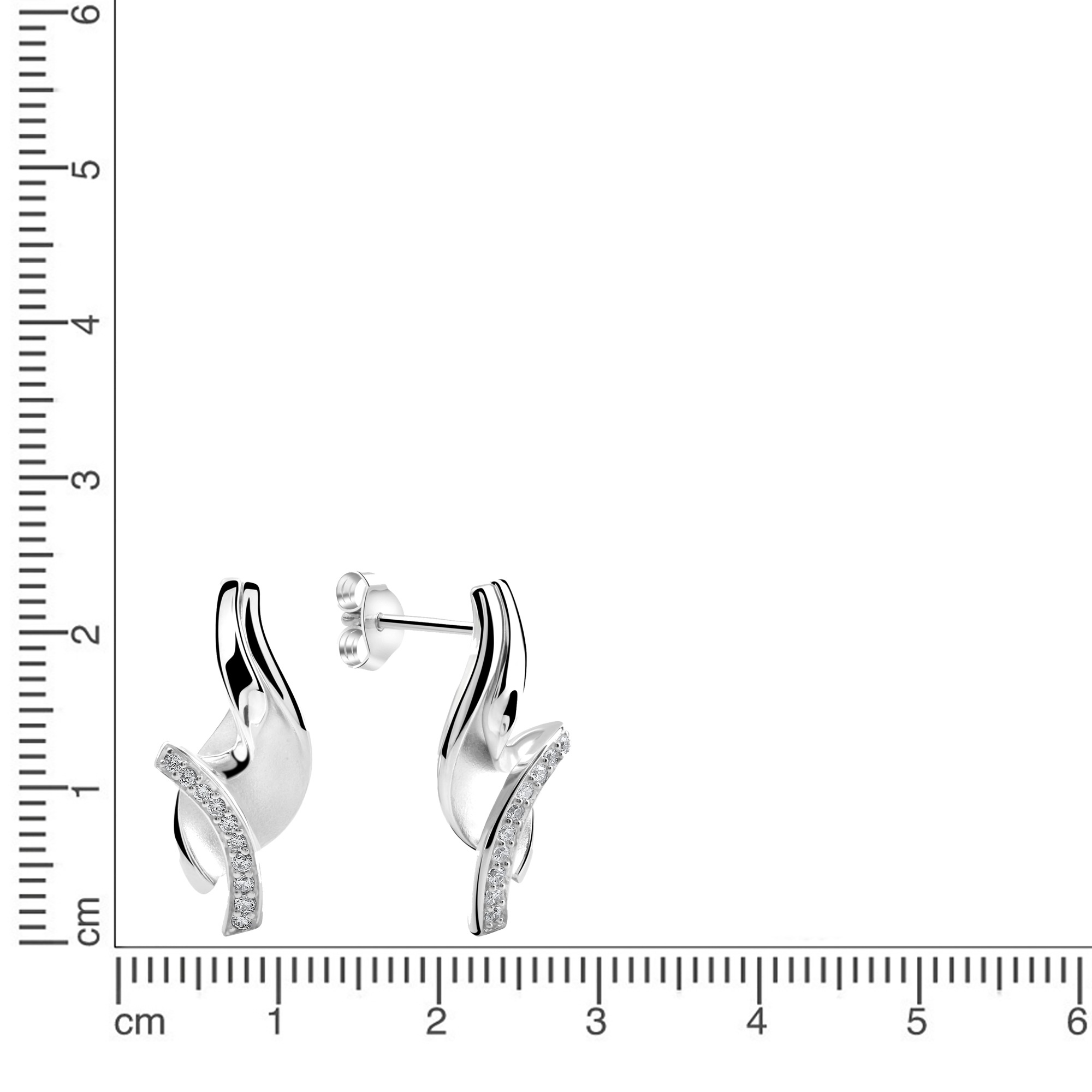Zeeme Paar Ohrstecker »925/- Sterling Silber rhodiniert Zirkonia«
