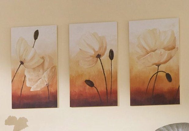 Home affaire Paveikslas »Weißer Mohn ant orange« Bl...