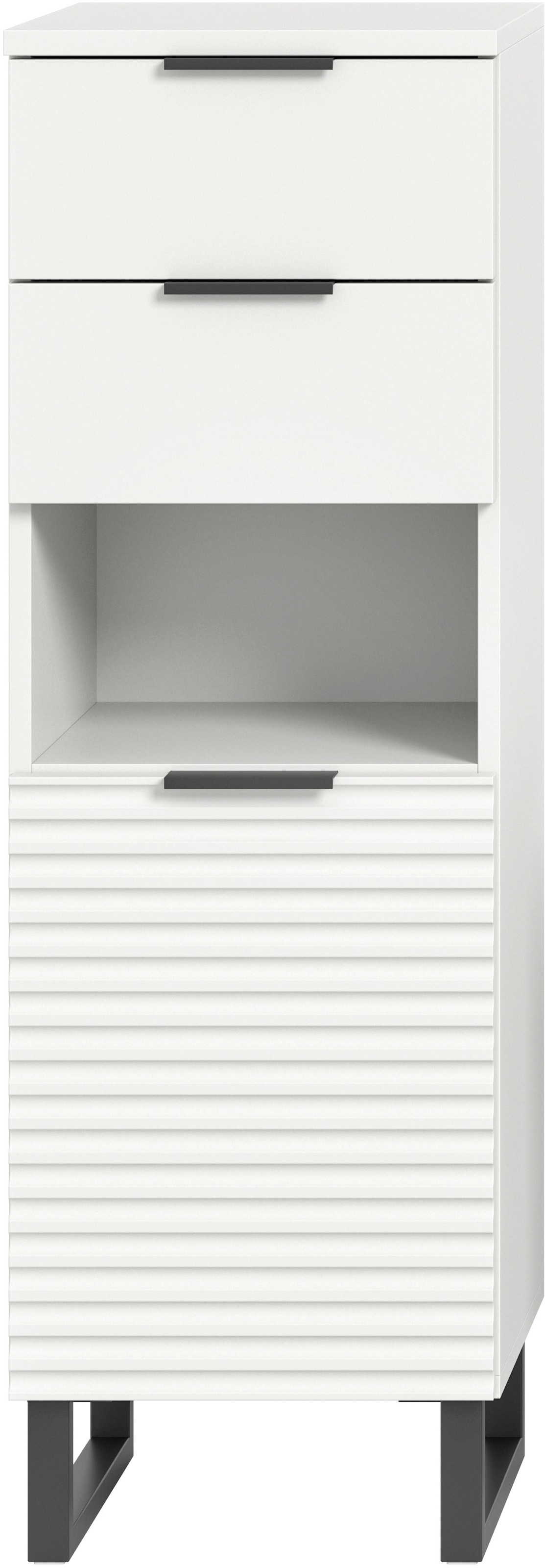 welltime Unterschrank »Litica, Höhe 110 cm, 2 Schubkästen, 1 Tür, 1 offenes Fach«, Badschrank, Bad-Midischrank, Badezimmer, Bad-Möbel