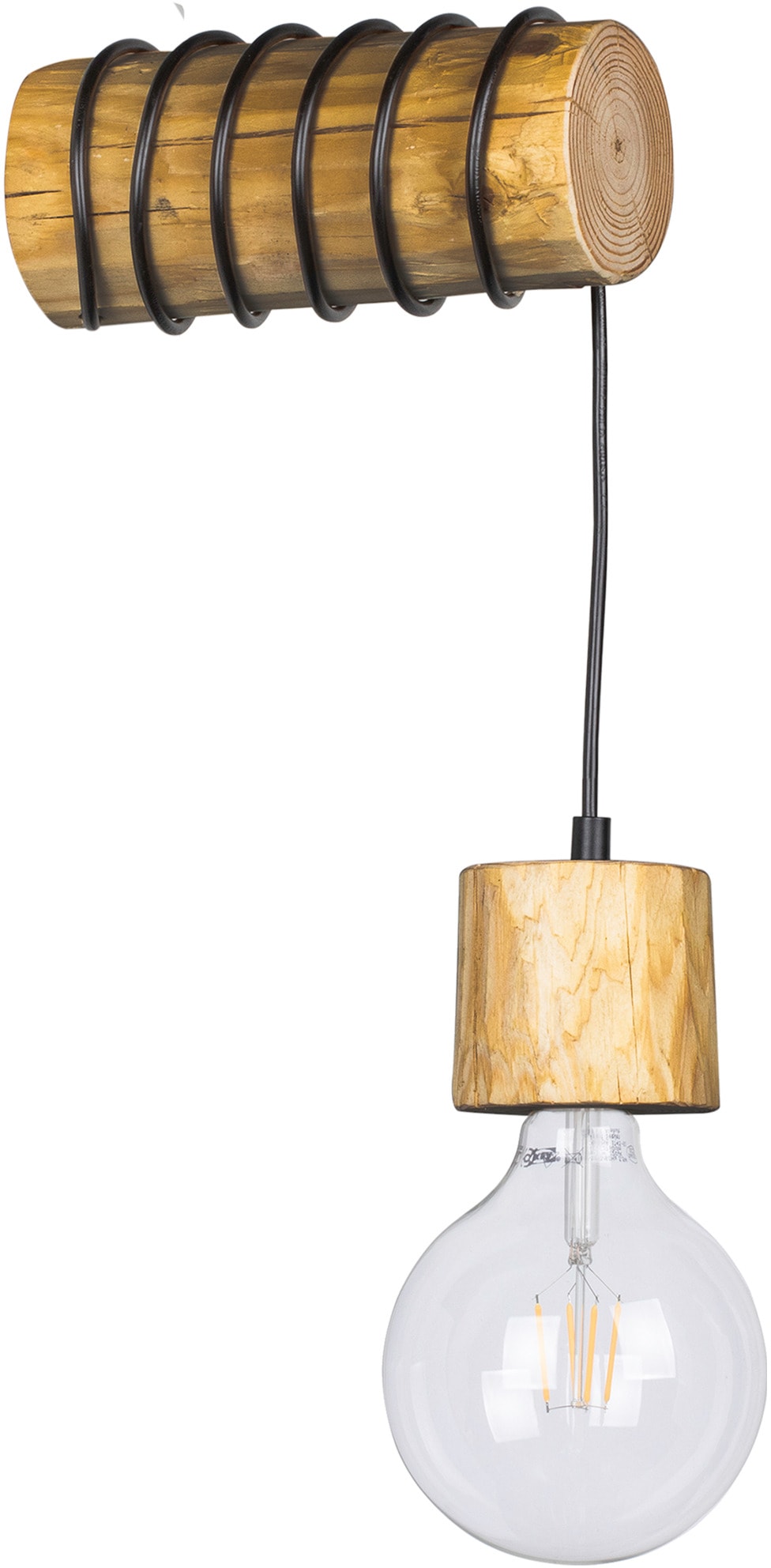SPOT Light Wandleuchte Nachhaltig BAUR PINO«, Kiefernholz flammig-flammig, aus Holzbalken 8-12 cm, | Ø »TRABO 1 massivem
