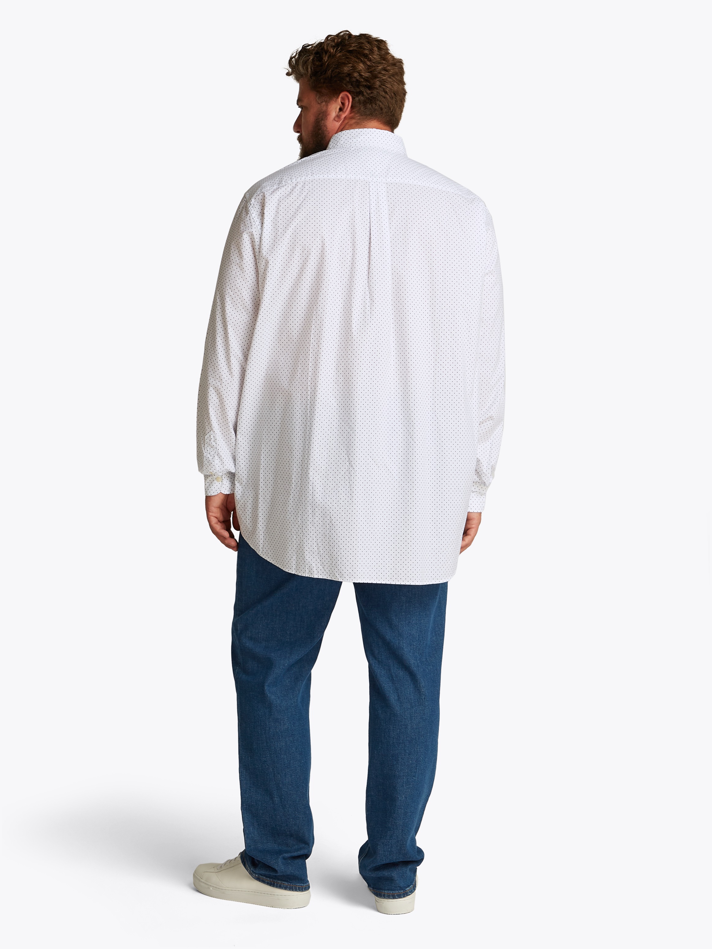 Tommy Hilfiger Big & Tall Langarmhemd »BT-FLEX POPLIN POLKA DOT S-B«, in Großen Größen, Logostickerei