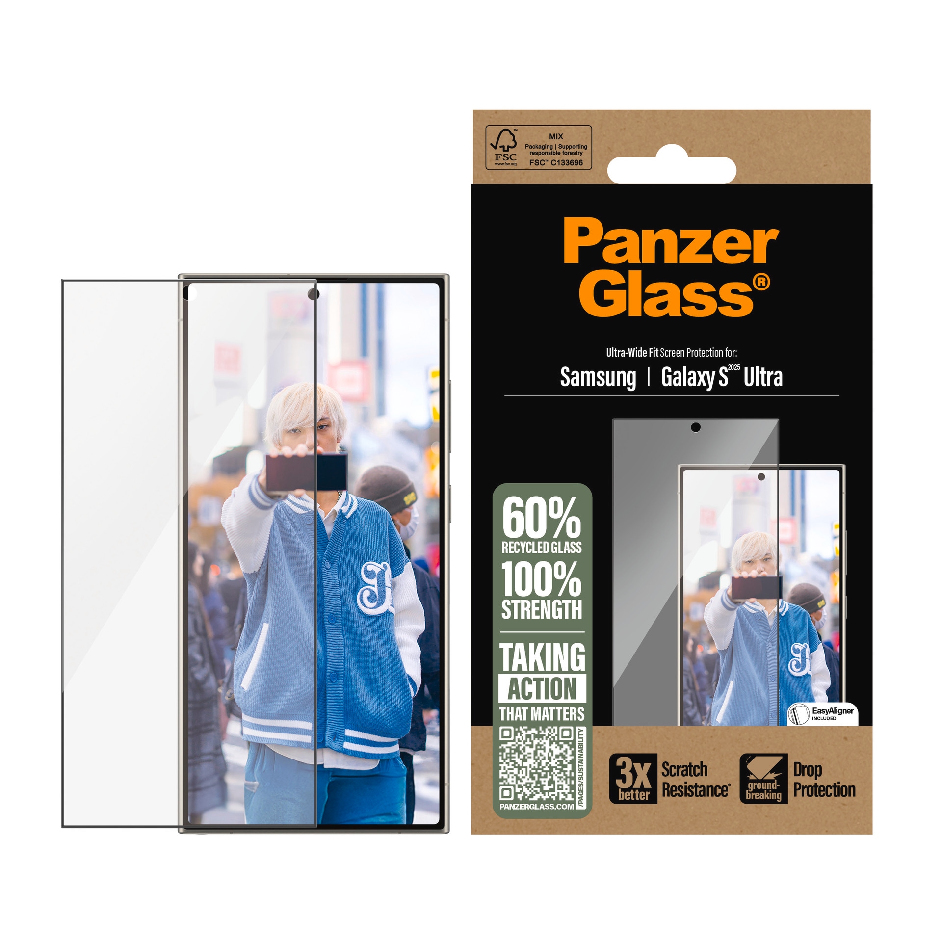 PanzerGlass Displayschutzglas »Ultra-Wide Fit Screen Protection«, für Samsung Galaxy S25 Ultra,...