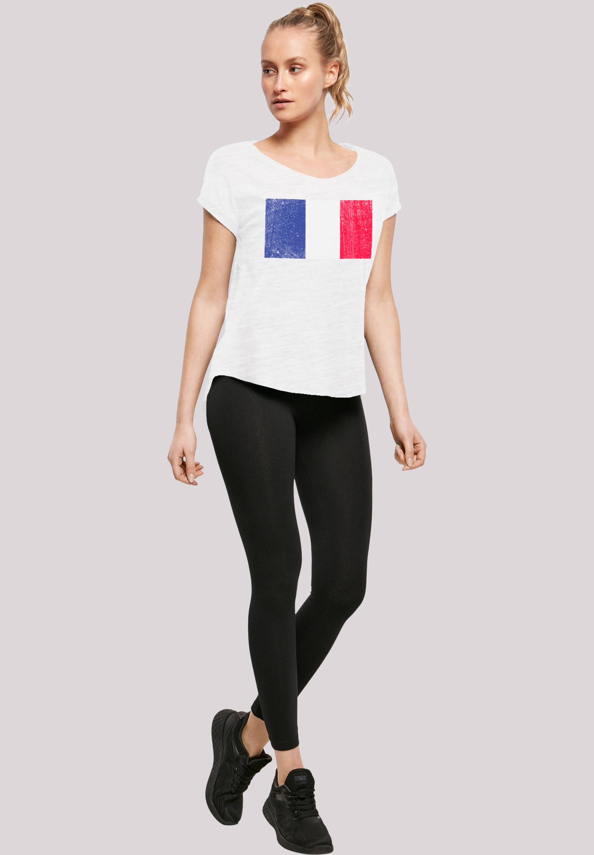 F4NT4STIC T-Shirt »France Frankreich Flagge distressed«, Print
