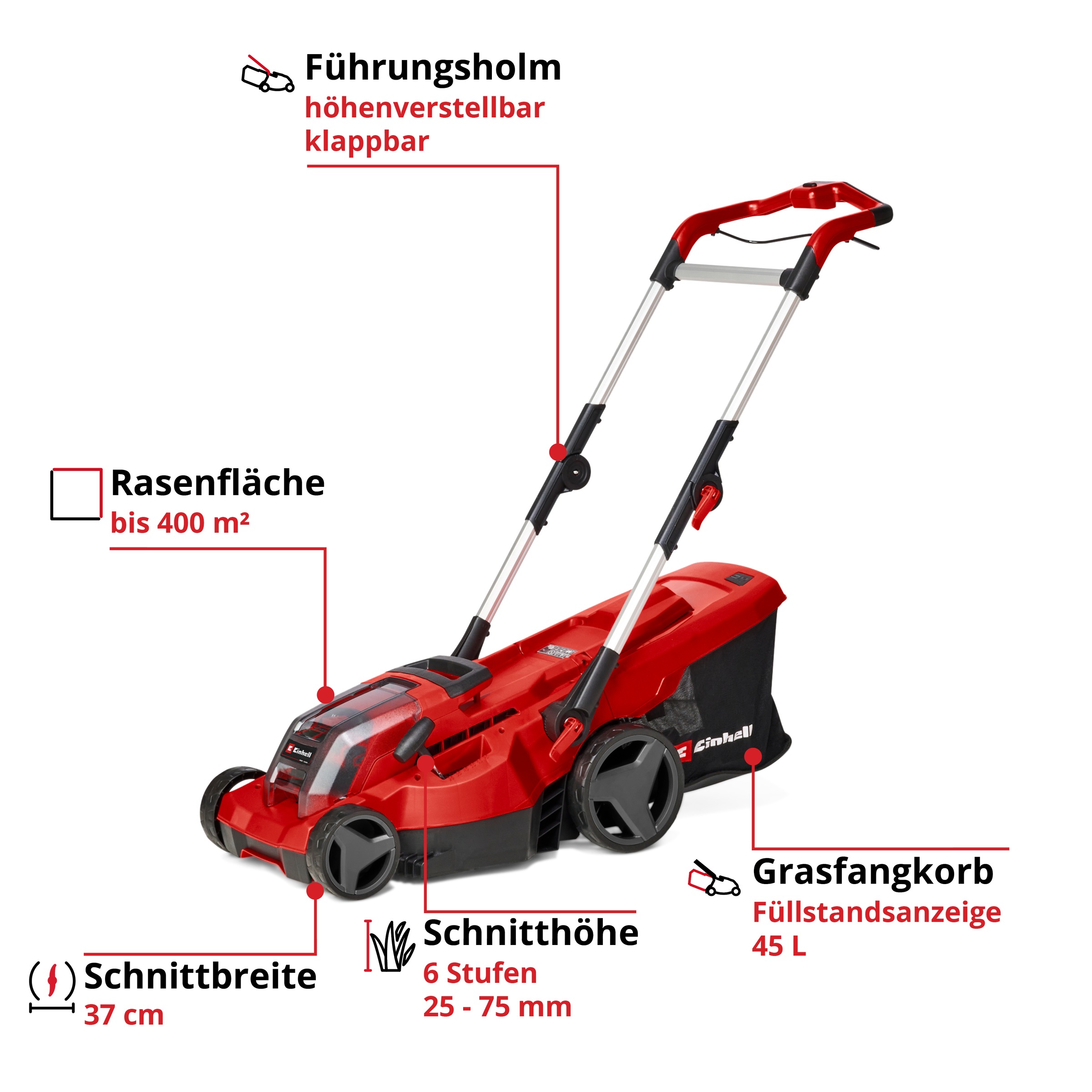 Einhell Akkurasenmäher »GE-CM 36/37 Li SOLO« ohne Akku und Ladegerät