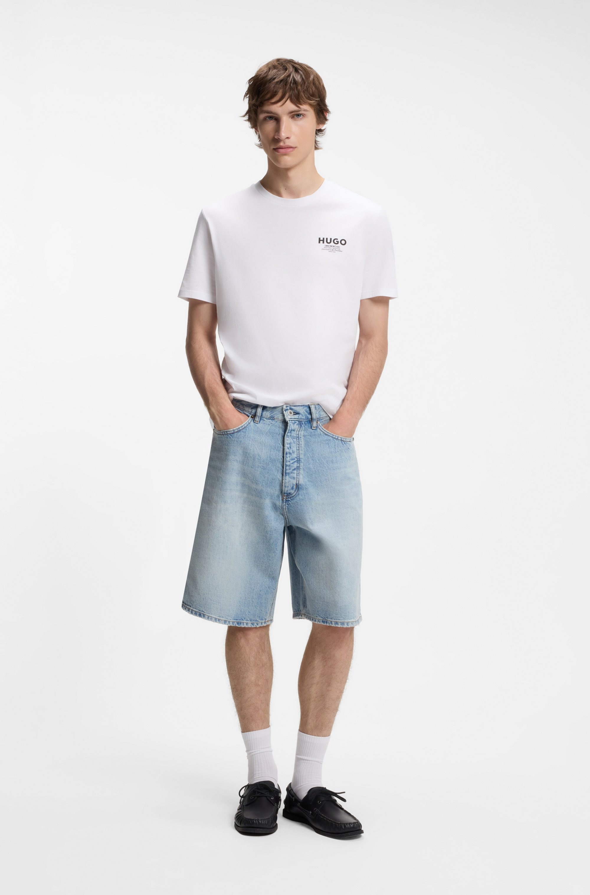 HUGO T-Shirt »Nesptee« Rundhalsausschnitt, Regular Fit, reine Baumwolle