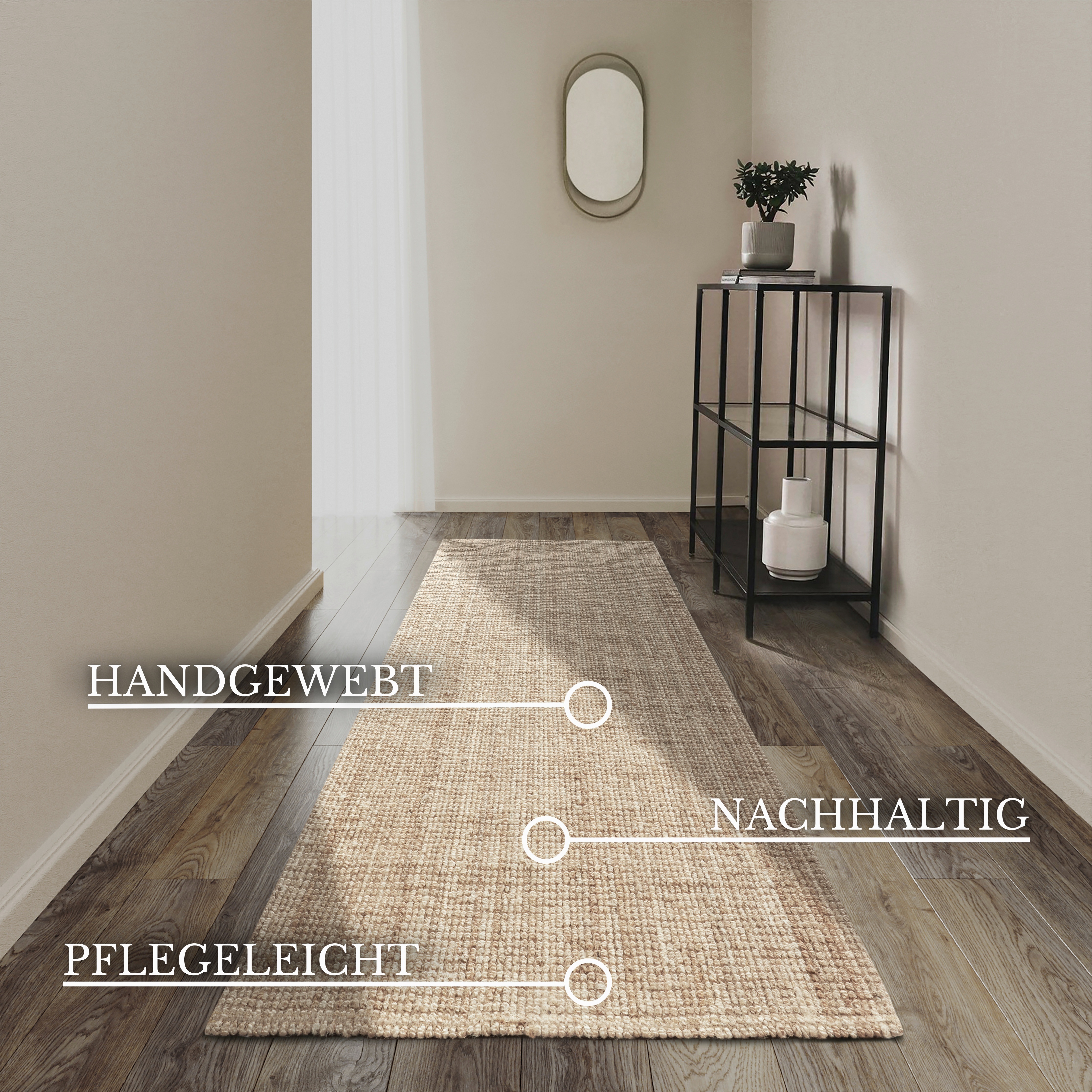 Thumbnail - Villeroy & Boch Teppich "Rosalie Juteteppich", rechteckig, 10 mm Höhe, Läufer, 100% Jute, Natur, Wohnzimmer, Esszimmer, ...