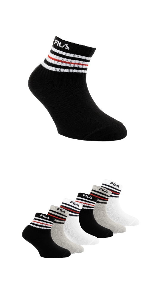 Fila Kurzsocken 6 Paar,  Cotton-Mix, mit Rippenbündchen