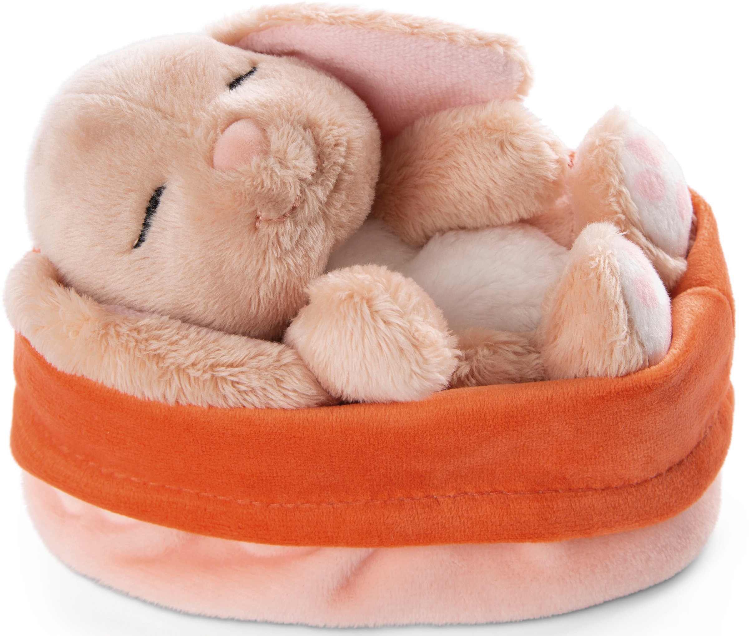 Nici Kuscheltier »Sleeping Pets, Hase karamell, 12 cm«, im Körbchen