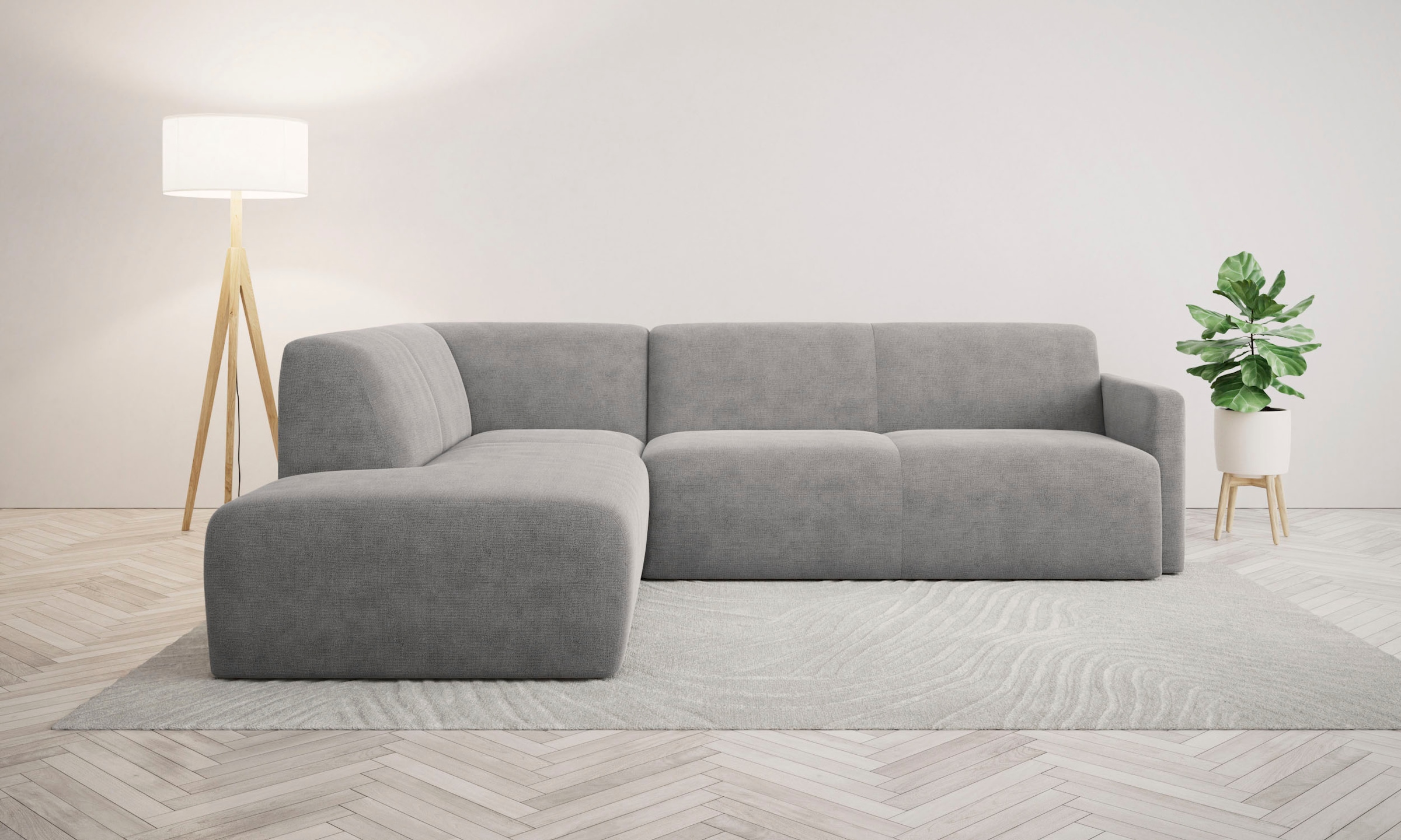 andas Ecksofa "Tvinnum", Breite 255 cm, L-Form, Struktur weich, Chenille, m günstig online kaufen