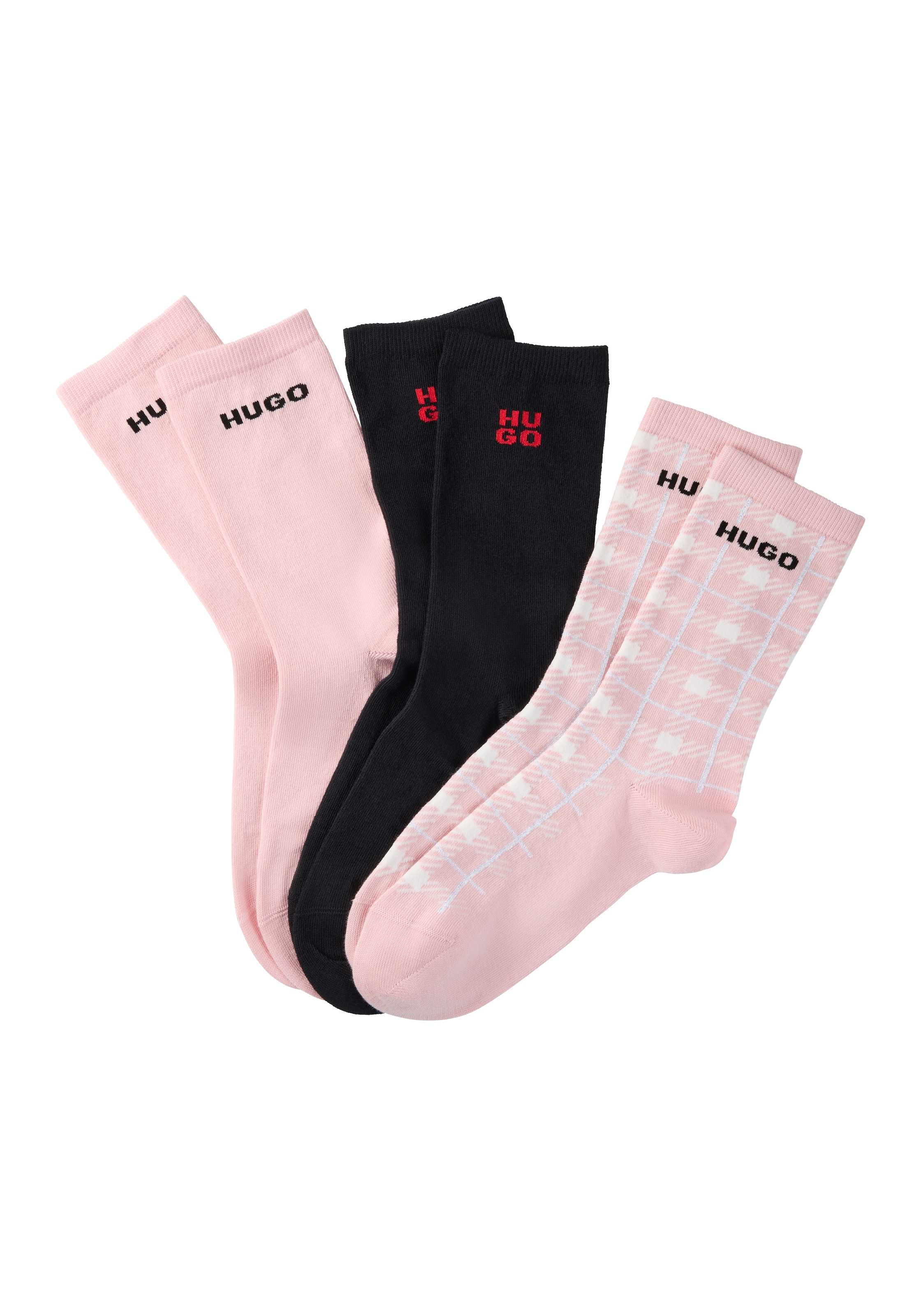 HUGO Underwear Freizeitsocken "4PQS GIFT CHECK C", mit Label