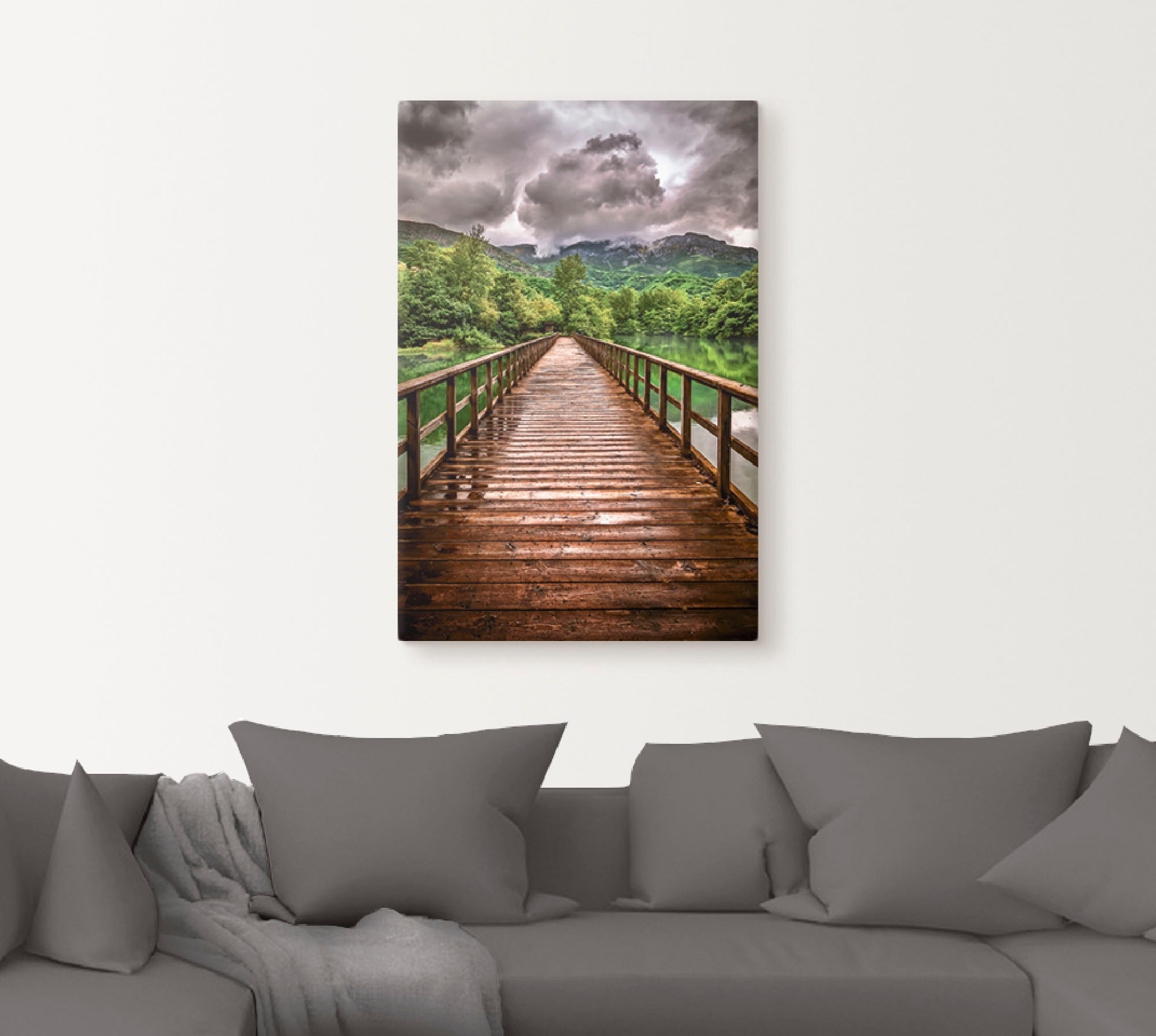 Artland Wandbild »Weg in die Endlosigkeit«, Berge, (1 St.), als Leinwandbild, Wandaufkleber in verschied. Größen