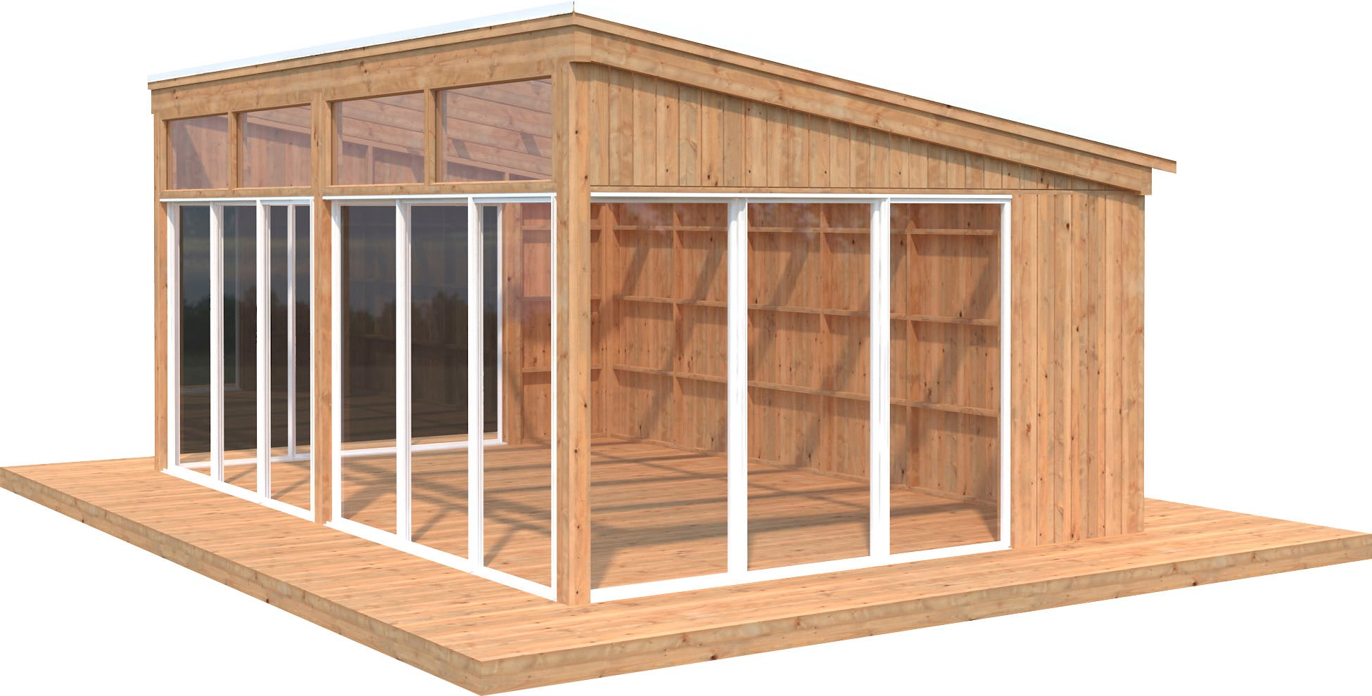 Palmako Holzpavillon "Nova", mit Doppelstegplatten, BxT: 617x397 cm, hellbraun