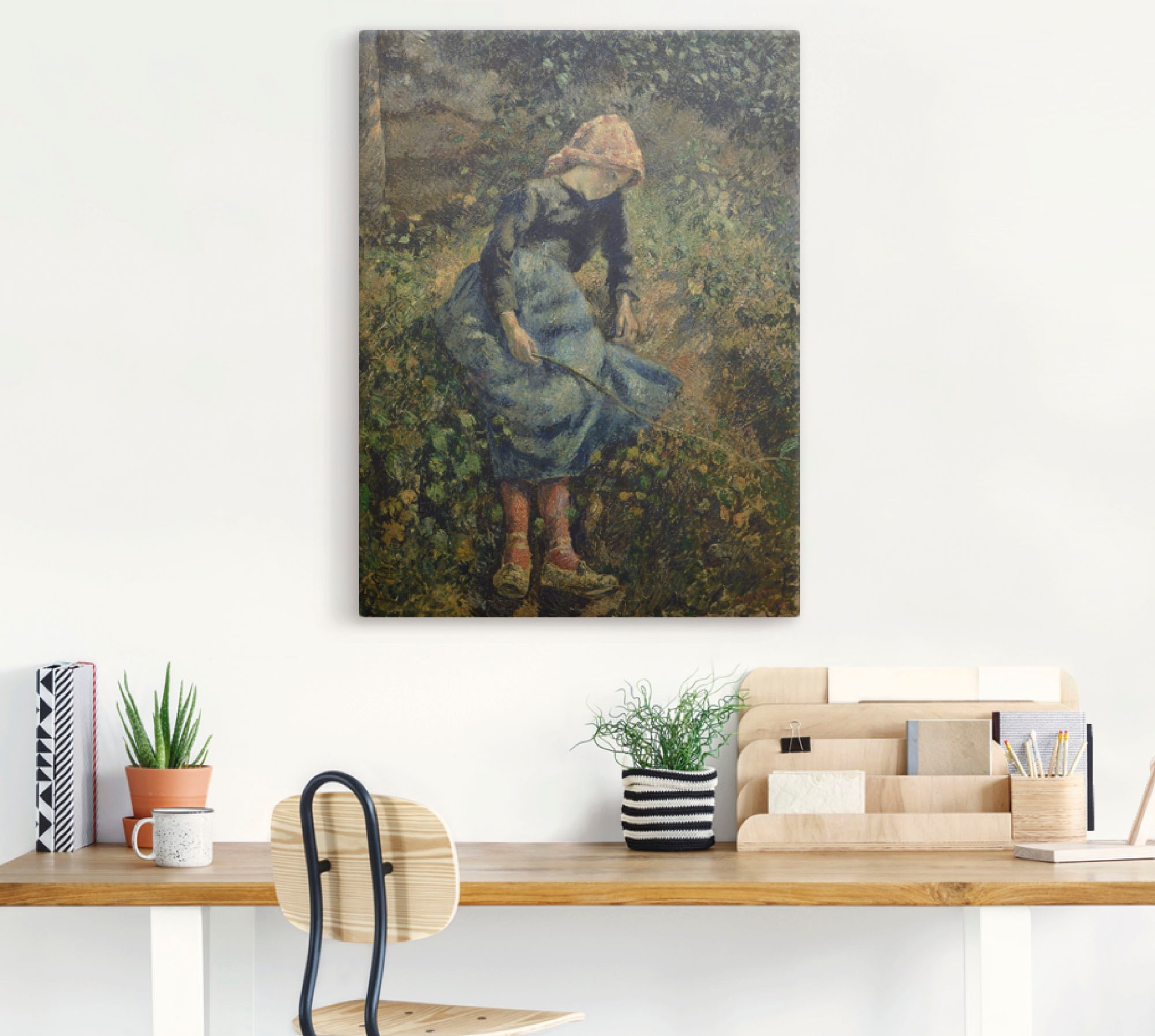 Artland Wandbild »Junges Hirtenmädchen mit Stock. 1881«, Kind, (1 St.), als Leinwandbild, Wandaufkleber oder Poster in versch. Größen