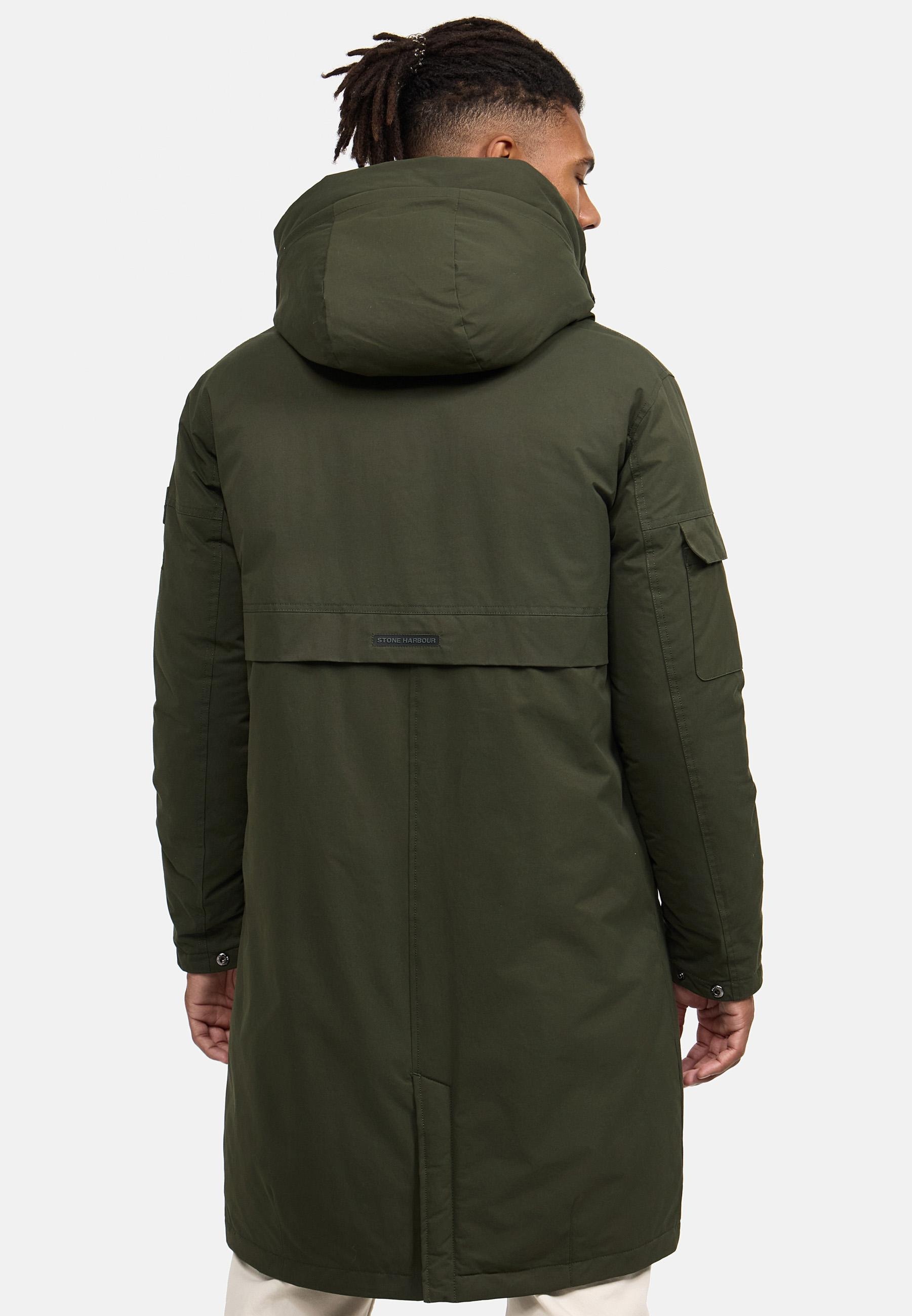 Stone Harbour Wintermantel »Cyriaan XX«, Langer Herren Winterparka mit großen Eingrifftaschen