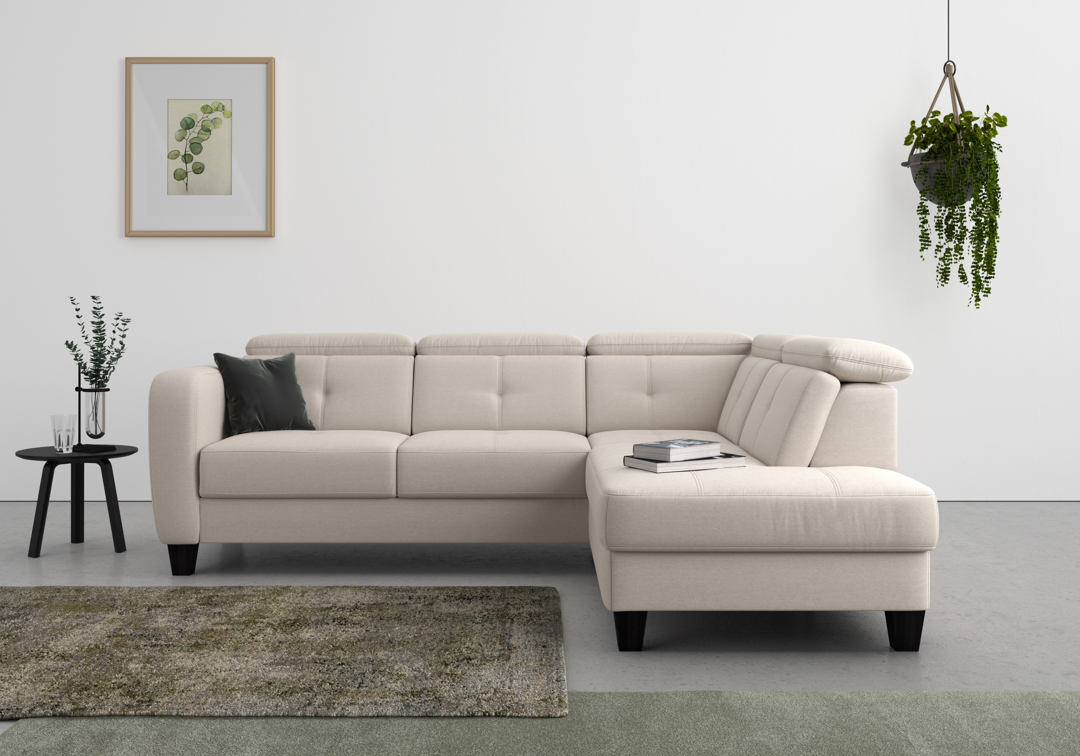 sit&more Ecksofa "Belluci L-Form" inklusive Federkern, wahlweise mit Schlaffunktion und Bettkasten