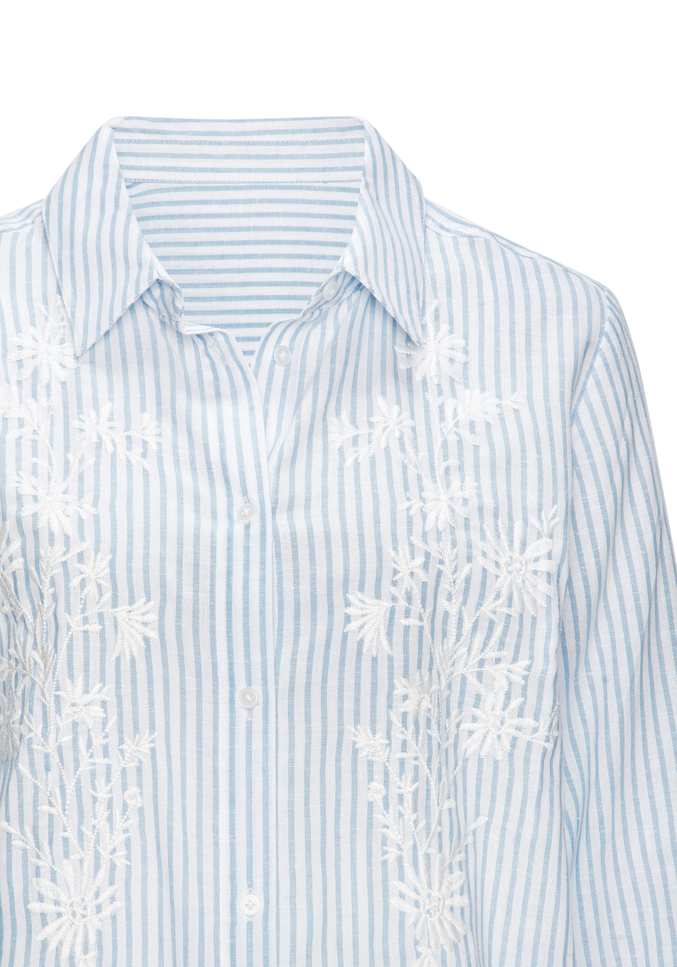 LASCANA Langarmbluse mit floraler Stickerei