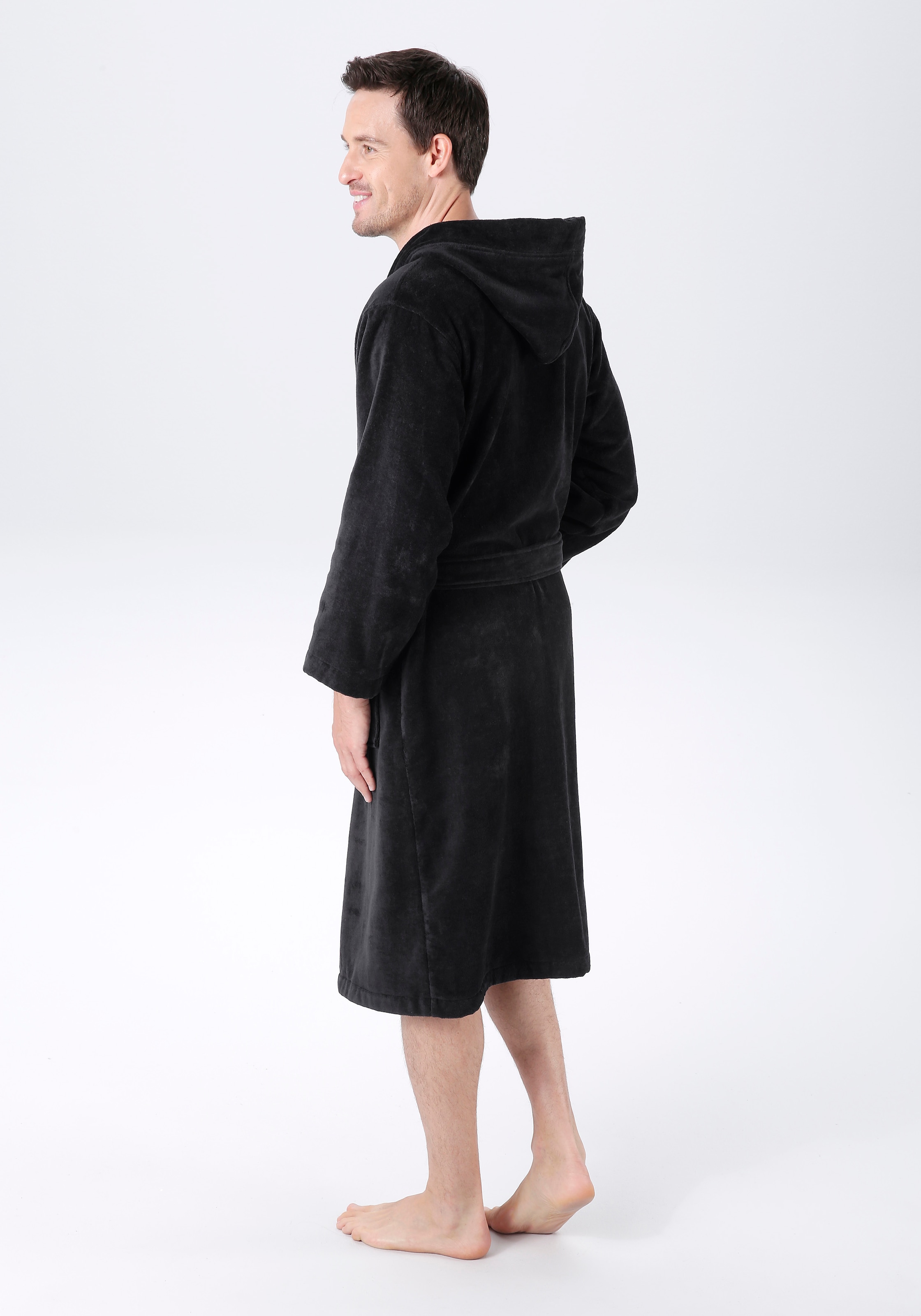 Bruno Banani Unisex-Bademantel »Daniel, ideal für Sauna & Spa, Hotelbademantel, Morgenmantel«, (1 St.), Damen & Herren Bademantel, lang, mit Taschen, S-5XL