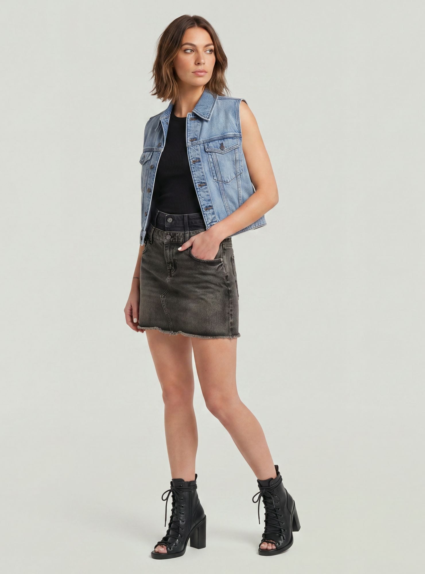 G-STAR Jeanskleid »Carter Double Waistband Mini Skirt«
