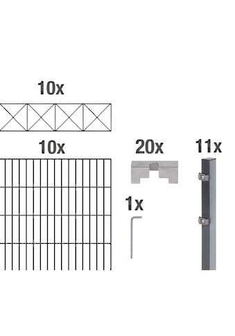Alberts Doppelstabmattenzaun »Nexus« anthrazit...