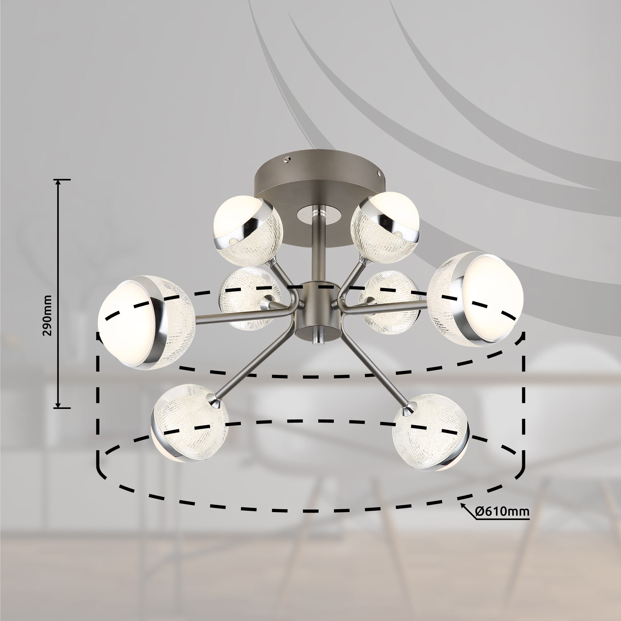 GLOBO LIGHTING LED Deckenleuchte »UNTSY«, Leuchtmittel LED-Modul | LED fest integriert, Deckenlampe/Wohnzimmer/Schlafzimmer/modern
