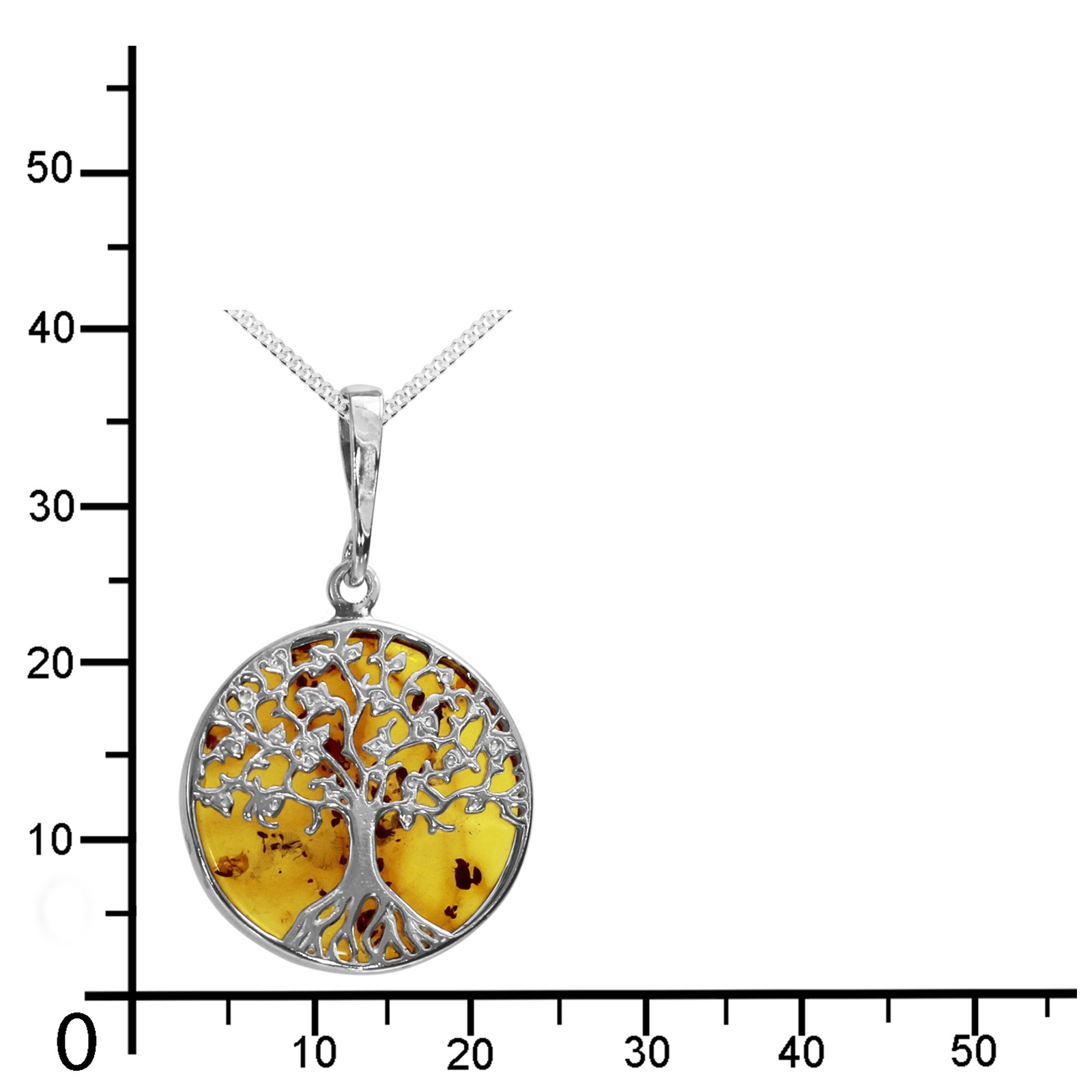 OSTSEE-SCHMUCK Kette mit Anhänger »Ostsee-Schmuck Kette mit Anhänger Lebensbaum 21 mm«, (2 tlg.)