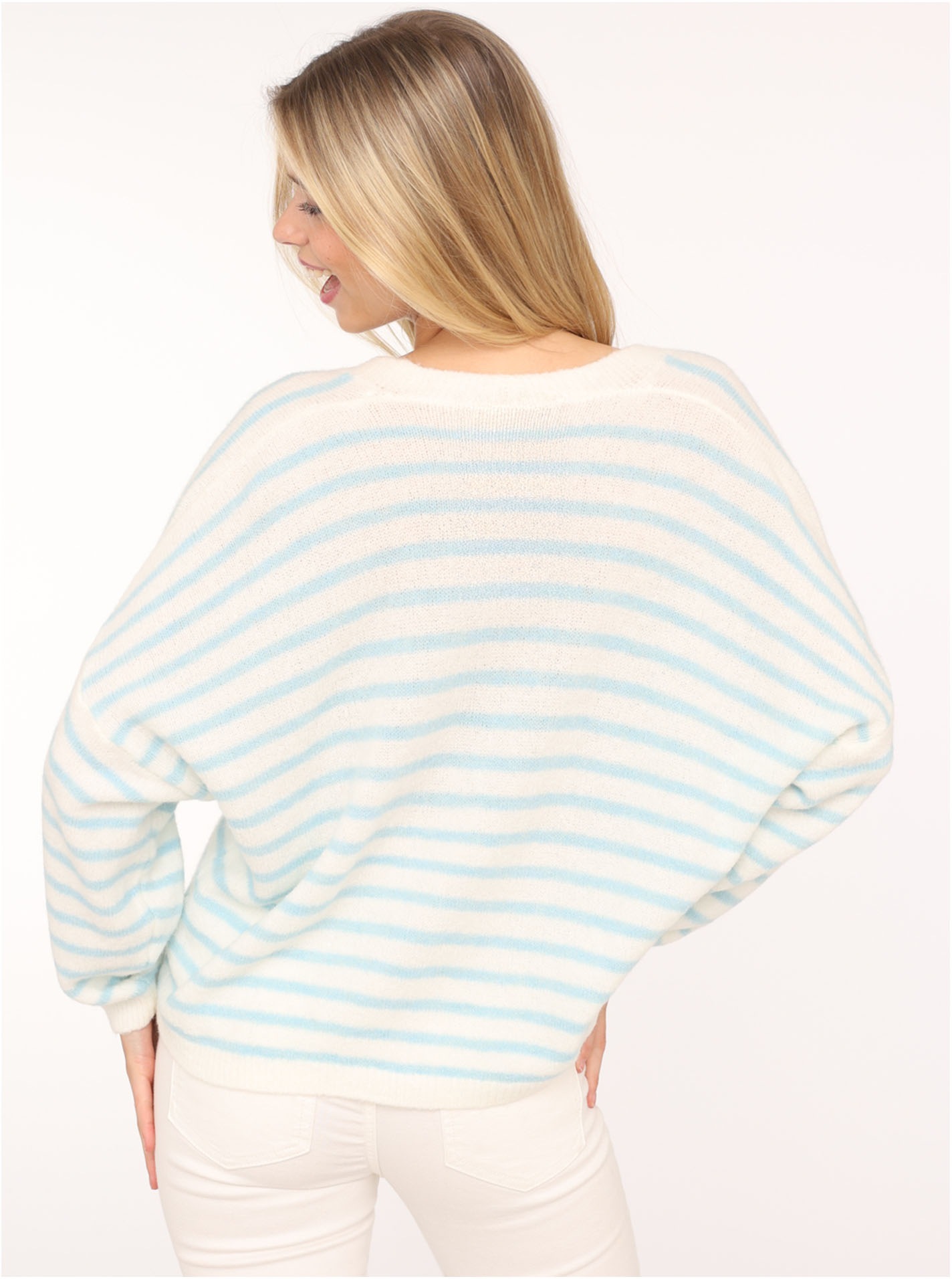 Thumbnail - Zwillingsherz Strickjacke ""Streifen"", mit figurumspielendem Schnitt, One Size