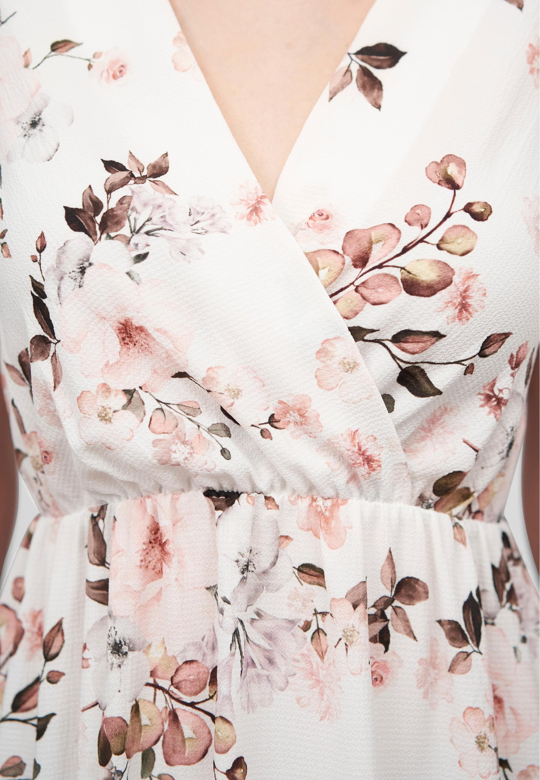 CLOUD 5IVE Shirtkleid »CLOUD 5IVE Maxi Kleid in Wickeloptik mit Blumen All Over Print« 1 Stk. tlg.